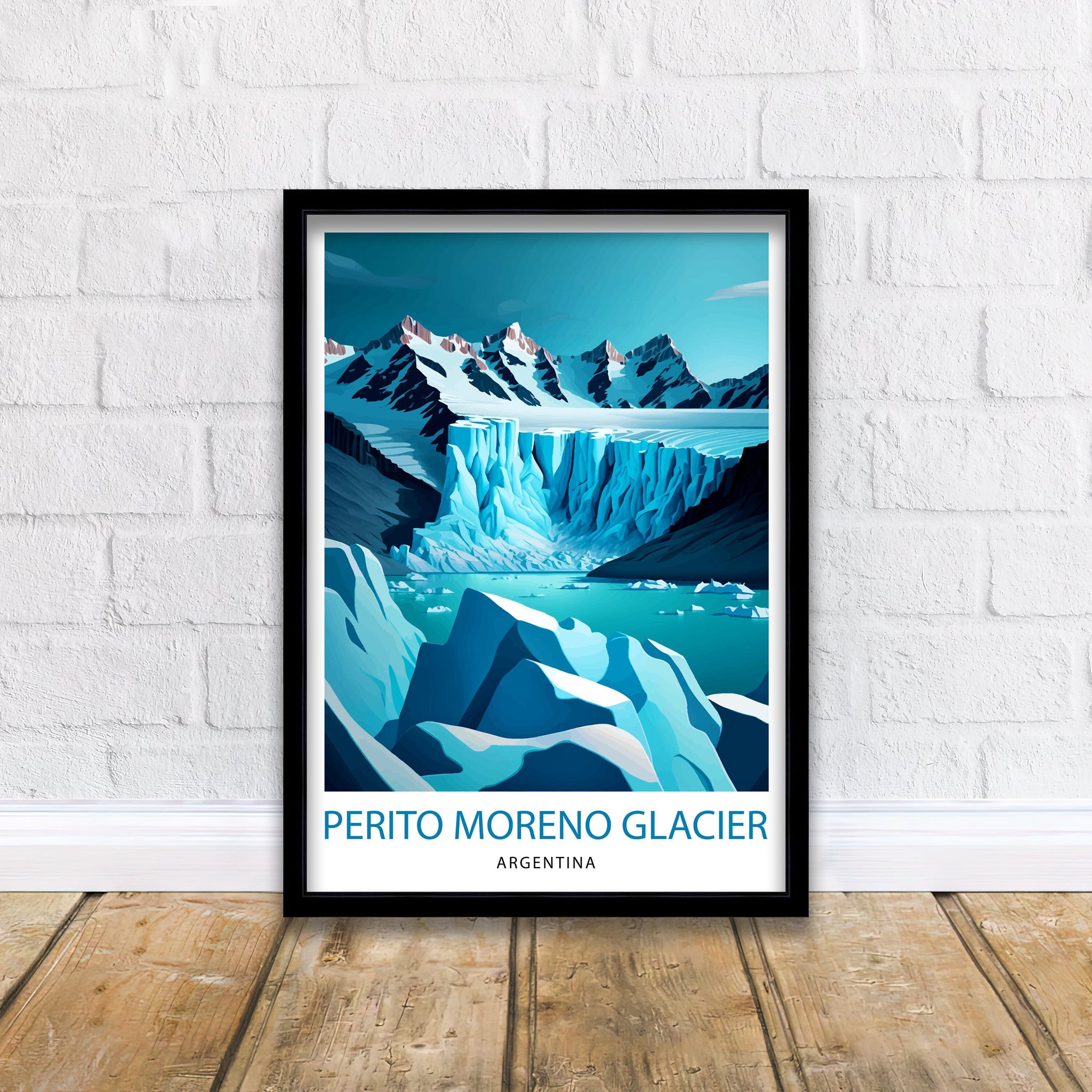 Perito Moreno Glacier Travel Print Glacier Wall Decor Glacier Art Print Argentina Travel Poster Patagonia Print Nature Landscape Art