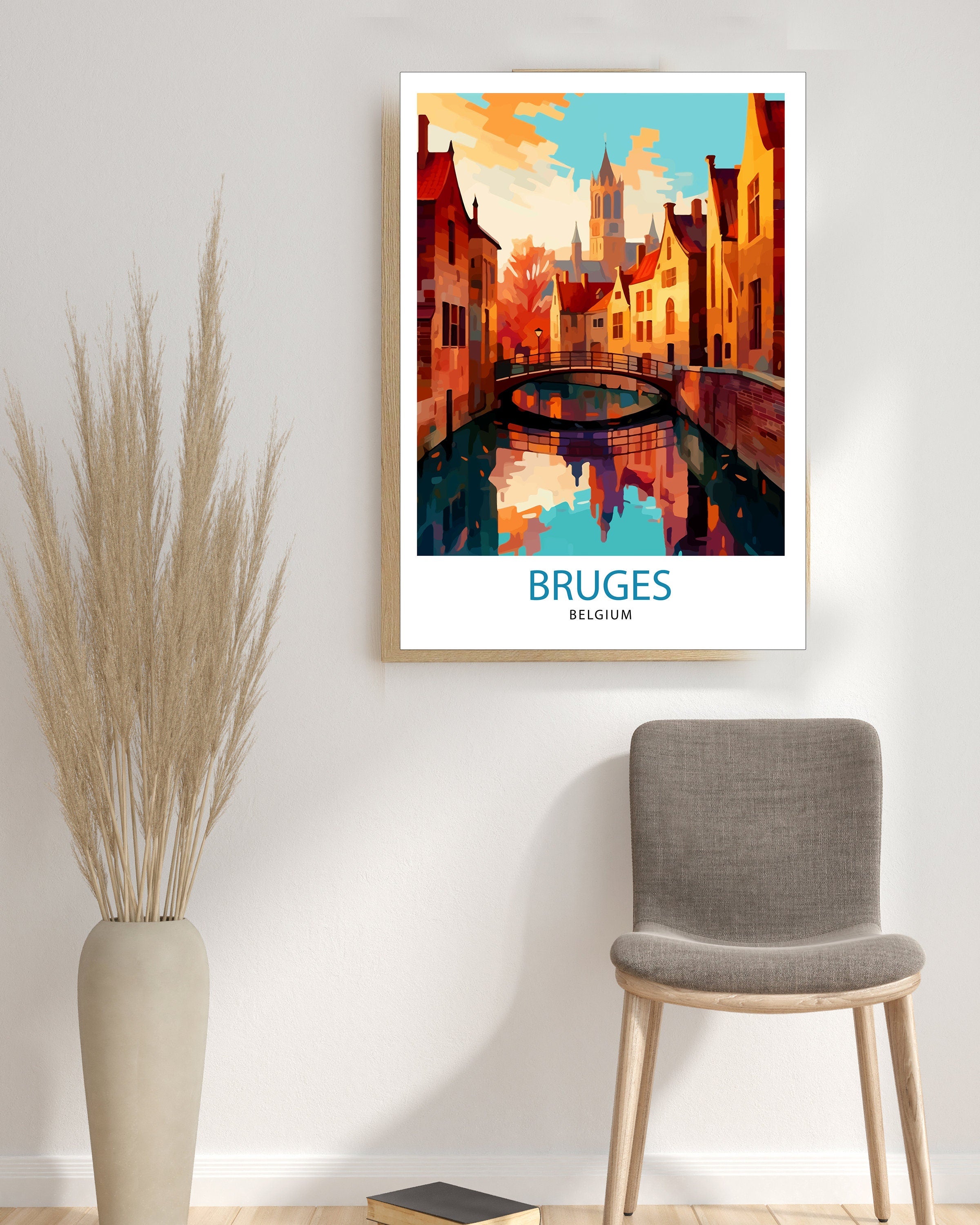 Bruges Belgium Travel Print Bruges Wall Decor Bruges Poster Belgium Travel Prints Bruges Art Print - Bruges Illustration Bruges