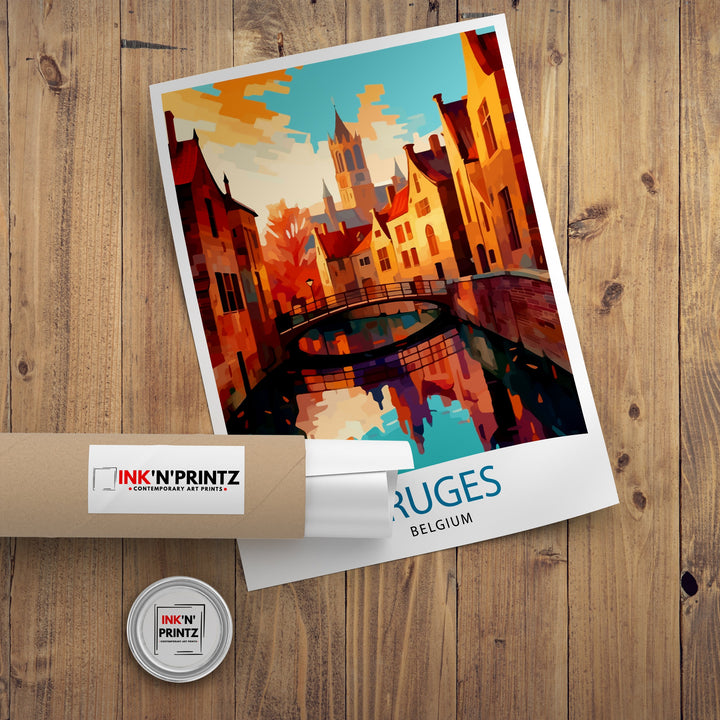 Bruges Belgium Travel Poster Bruges