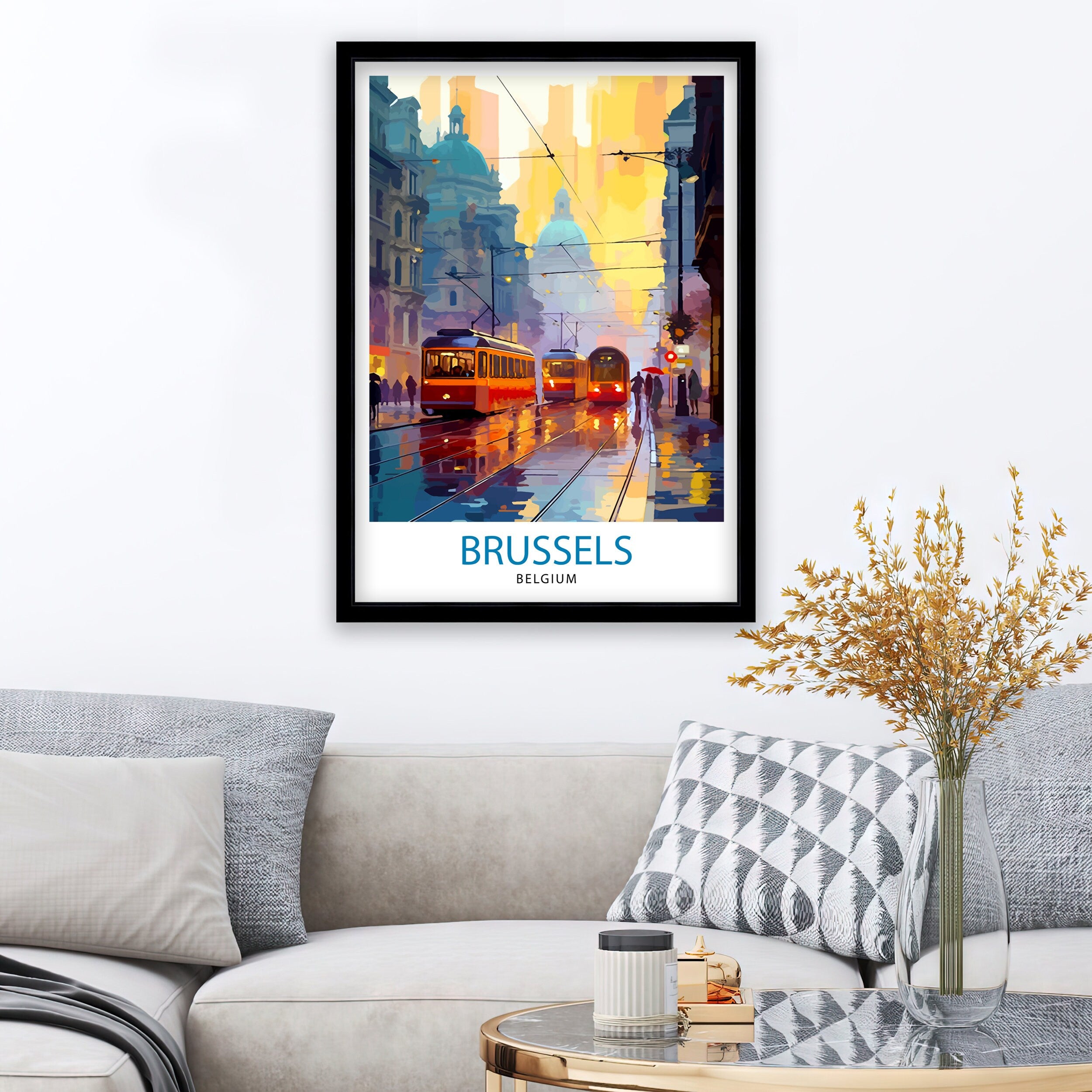 Brussels Belgium Travel Print Brussels Wall Decor Brussels Poster Belgium Travel Prints Brussels Art Print Brussels Illustration Brussels