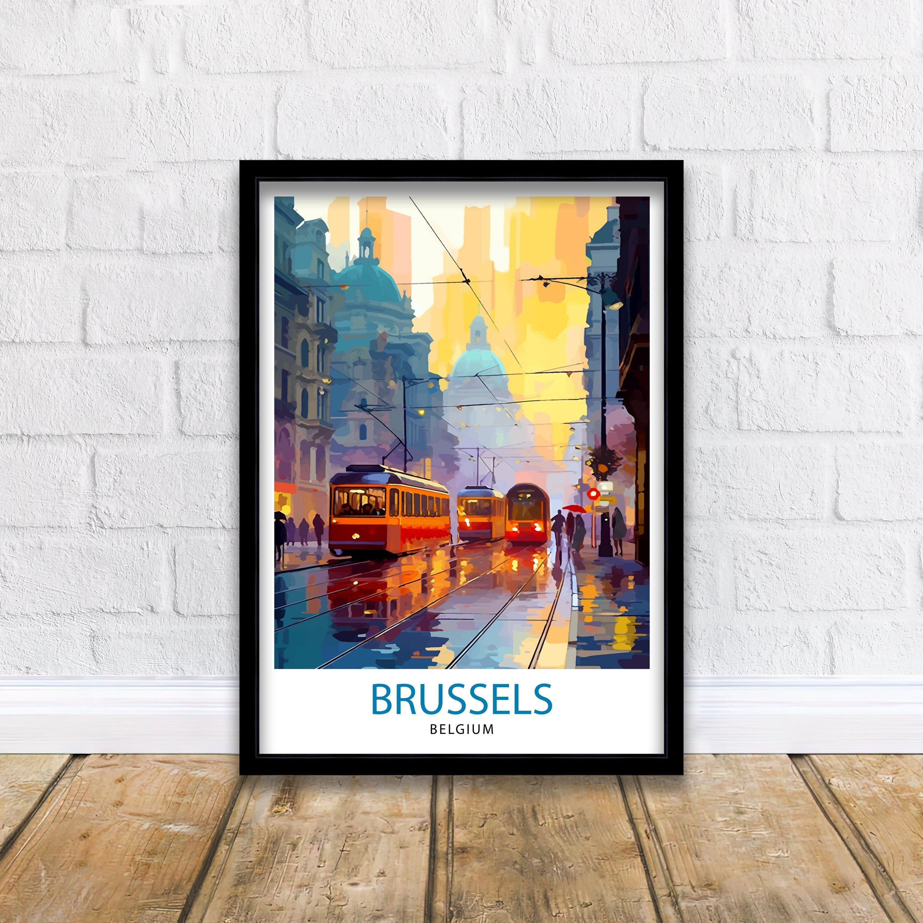 Brussels Belgium Travel Print Brussels Wall Decor Brussels Poster Belgium Travel Prints Brussels Art Print Brussels Illustration Brussels