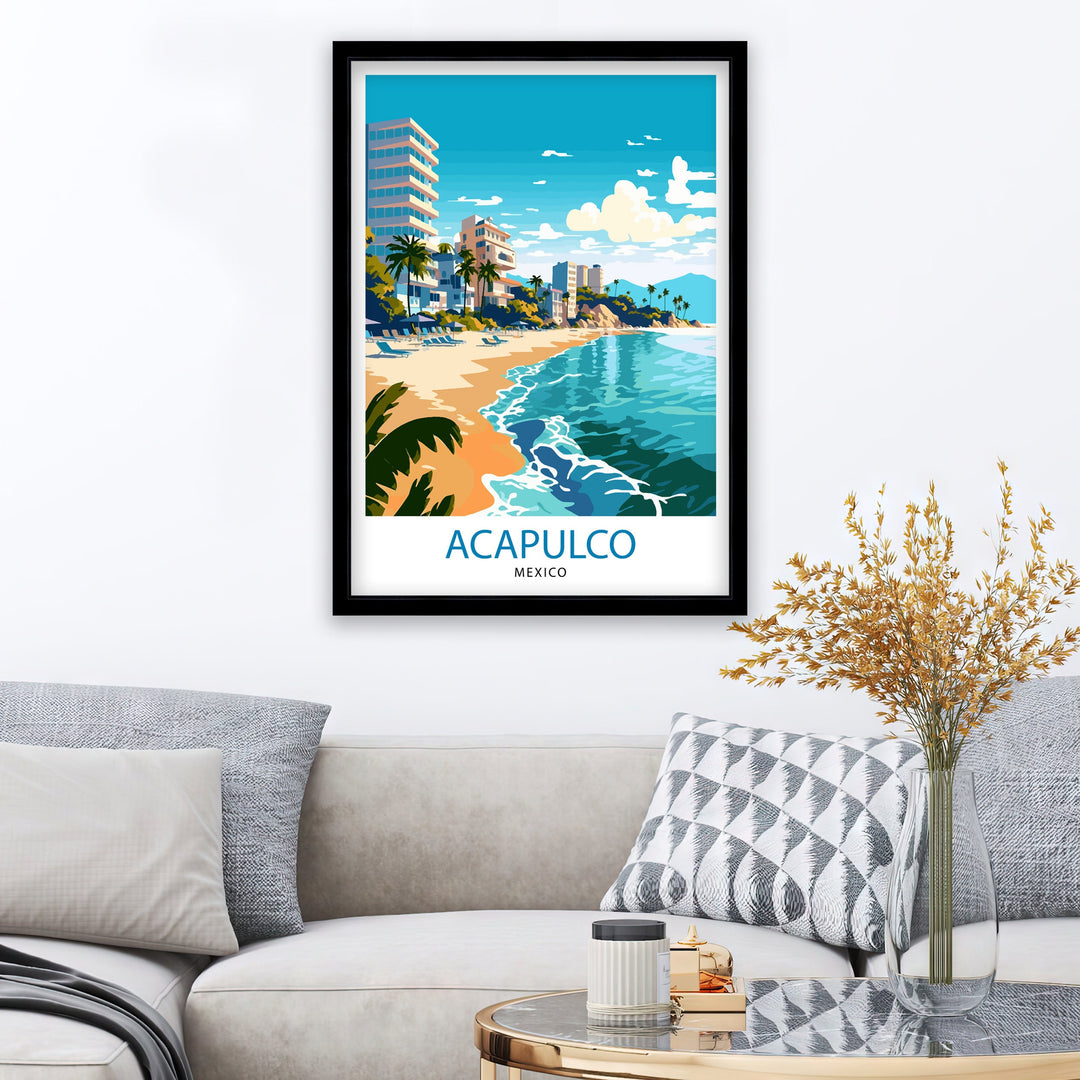 Acapulco Mexico Travel Poster Acapulco