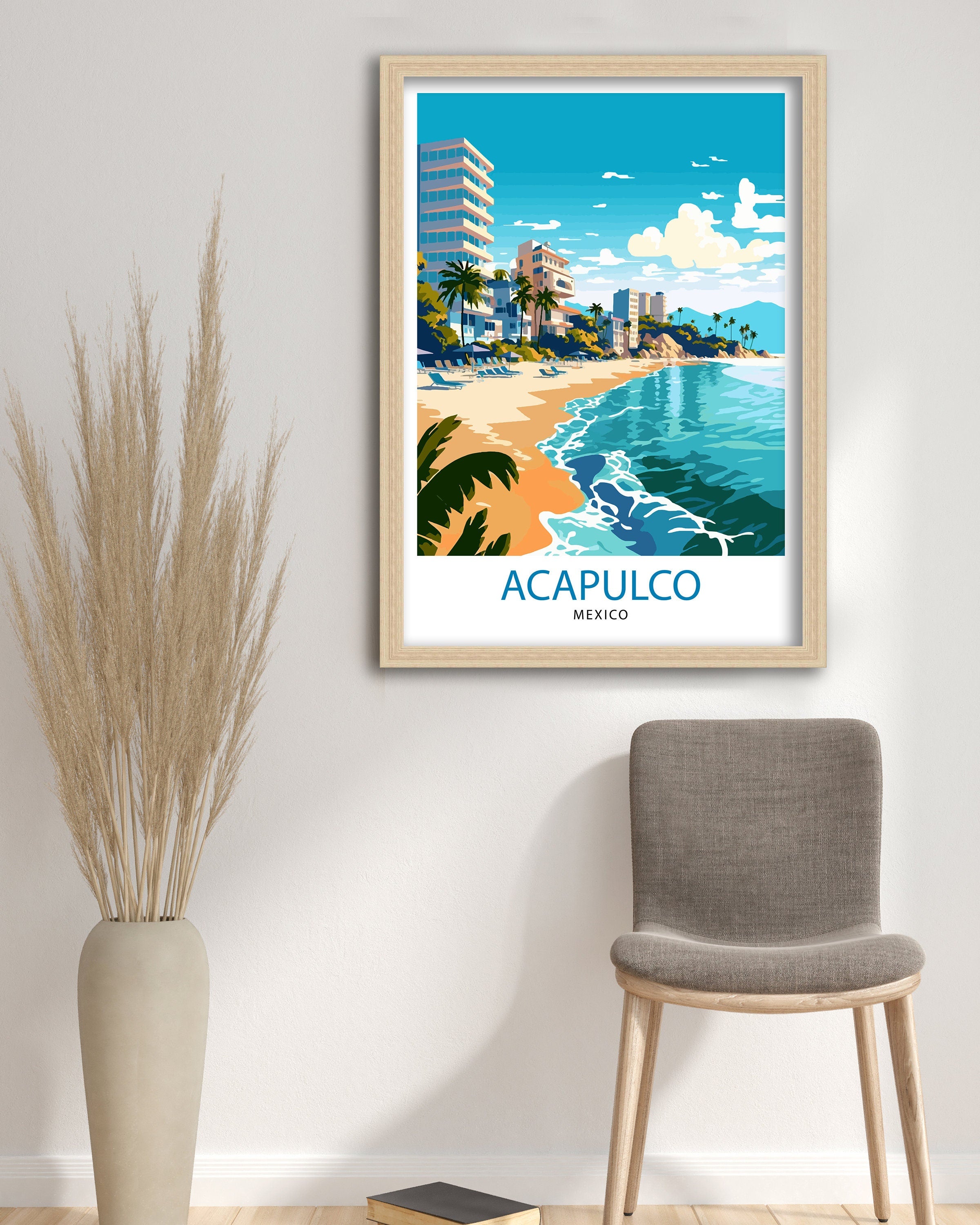Acapulco Mexico Travel Print Acapulco Wall Decor Acapulco Home Living Decor Acapulco Mexico Illustration Travel Poster Gift For Acapulco