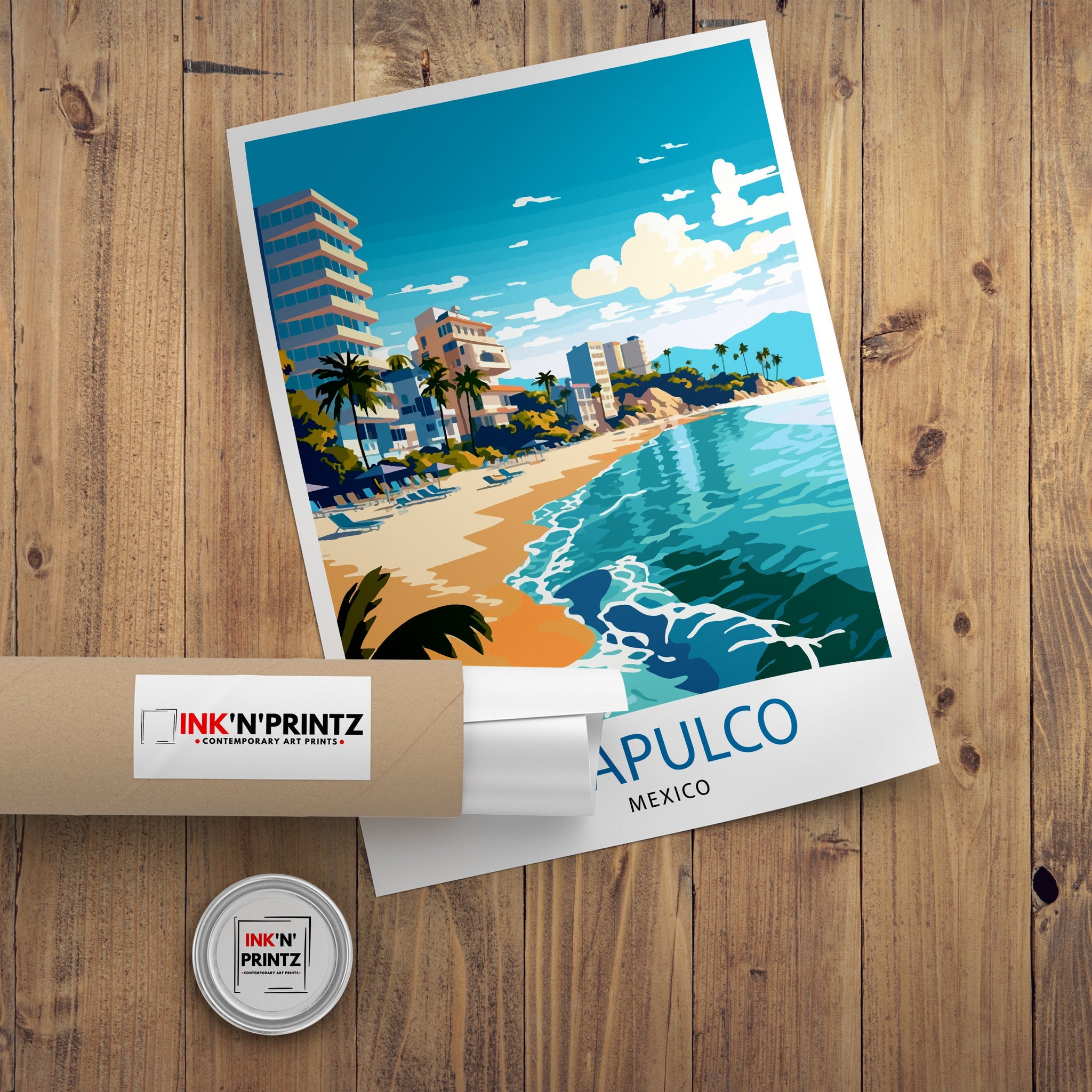 Acapulco Mexico Travel Print Acapulco Wall Decor Acapulco Home Living Decor Acapulco Mexico Illustration Travel Poster Gift For Acapulco