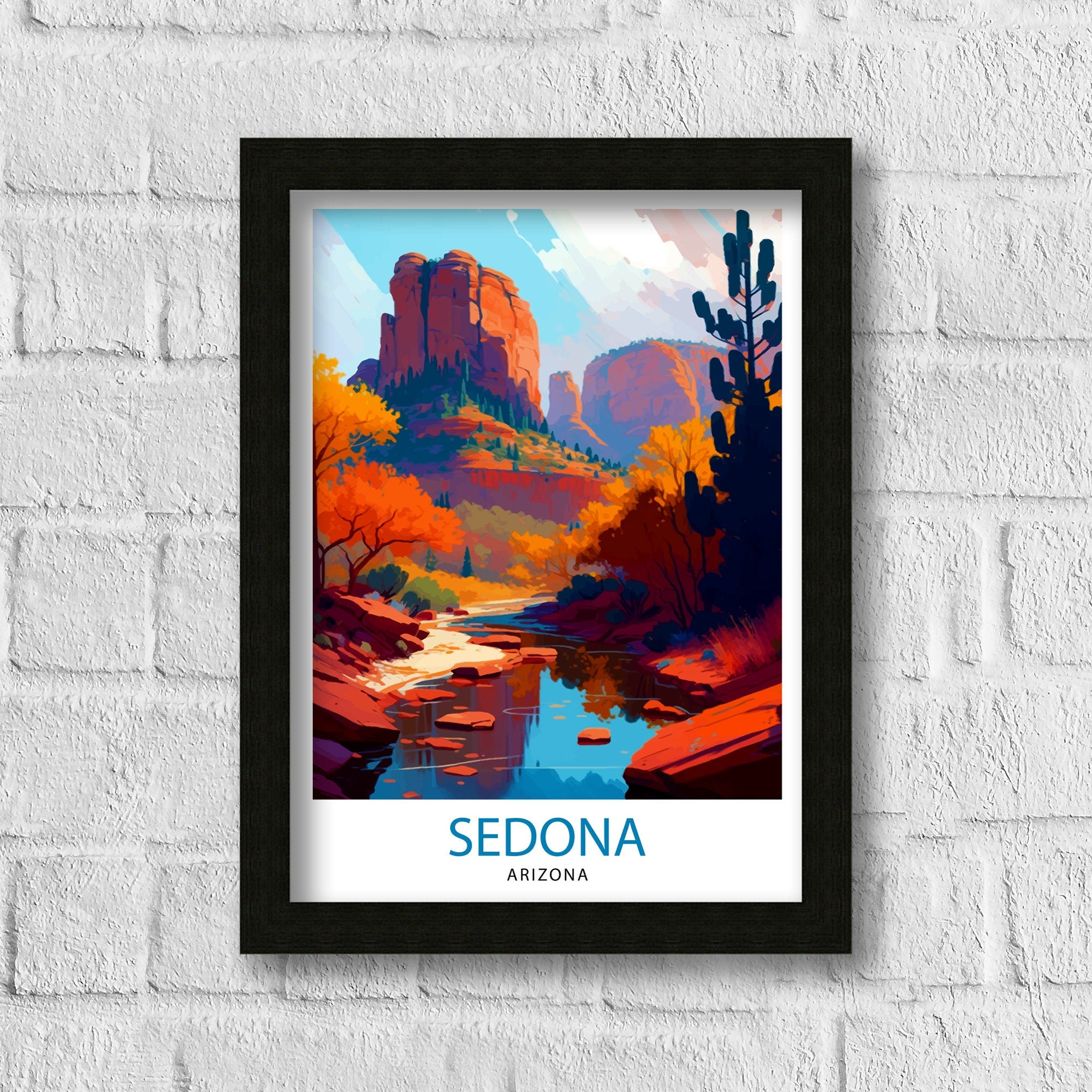 Sedona Arizona Travel Print Sedona Wall Decor Sedona Home Living Decor Sedona Arizona Illustration Travel Poster Gift for Sedona Arizona