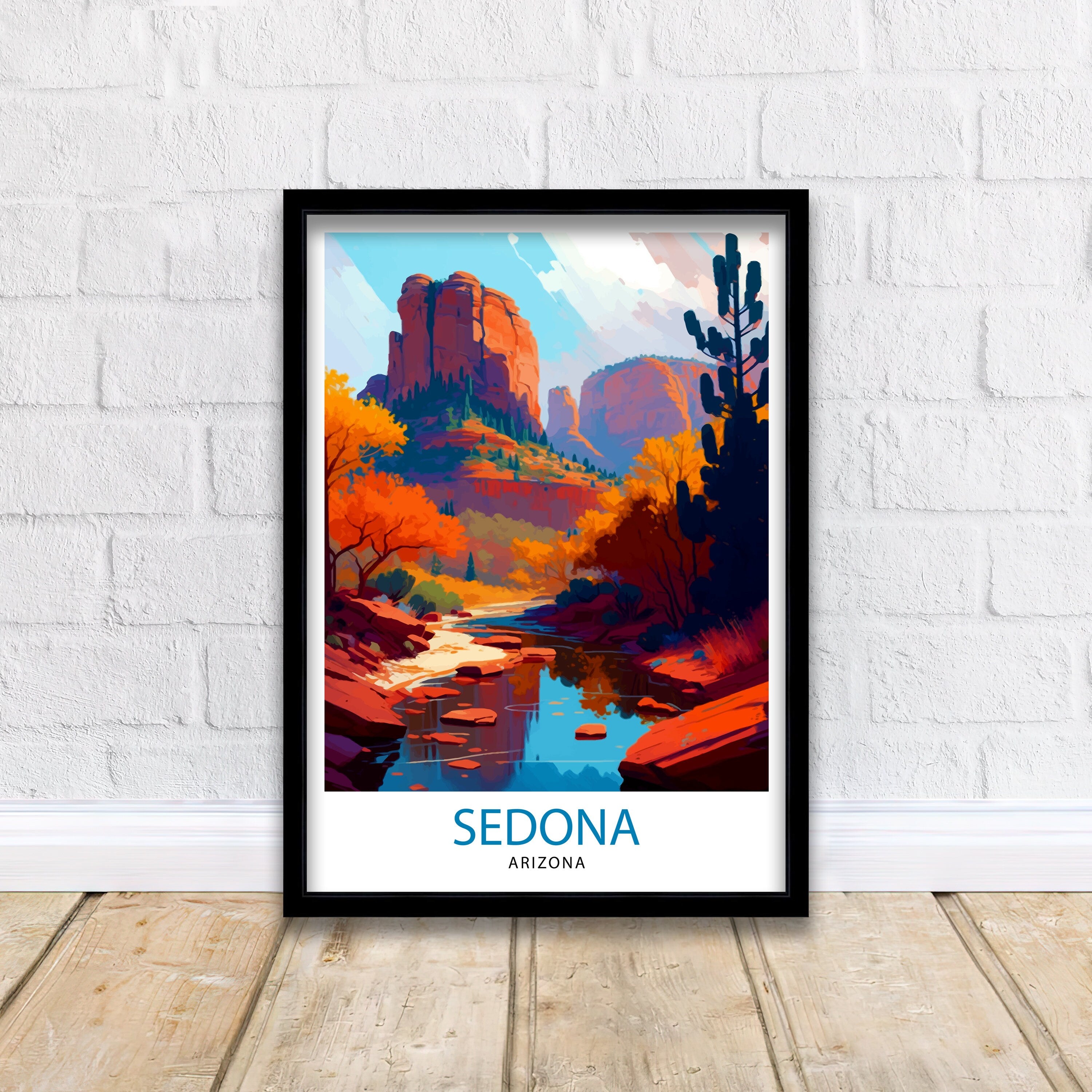 Sedona Arizona Travel Print Sedona Wall Decor Sedona Home Living Decor Sedona Arizona Illustration Travel Poster Gift for Sedona Arizona