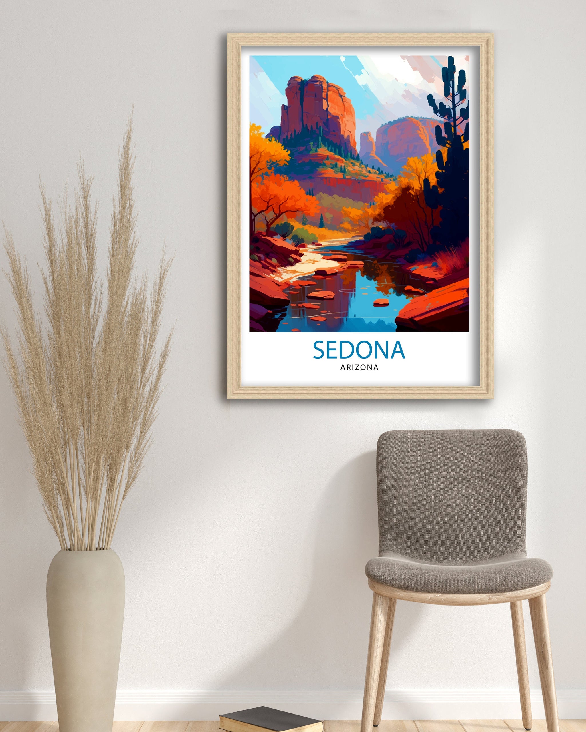 Sedona Arizona Travel Print Sedona Wall Decor Sedona Home Living Decor Sedona Arizona Illustration Travel Poster Gift for Sedona Arizona