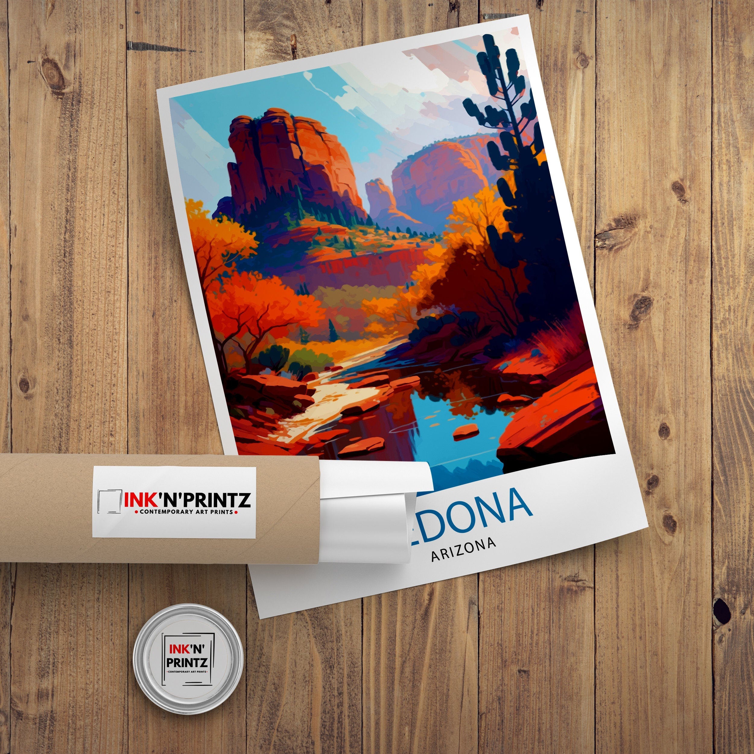 Sedona Arizona Travel Print Sedona Wall Decor Sedona Home Living Decor Sedona Arizona Illustration Travel Poster Gift for Sedona Arizona