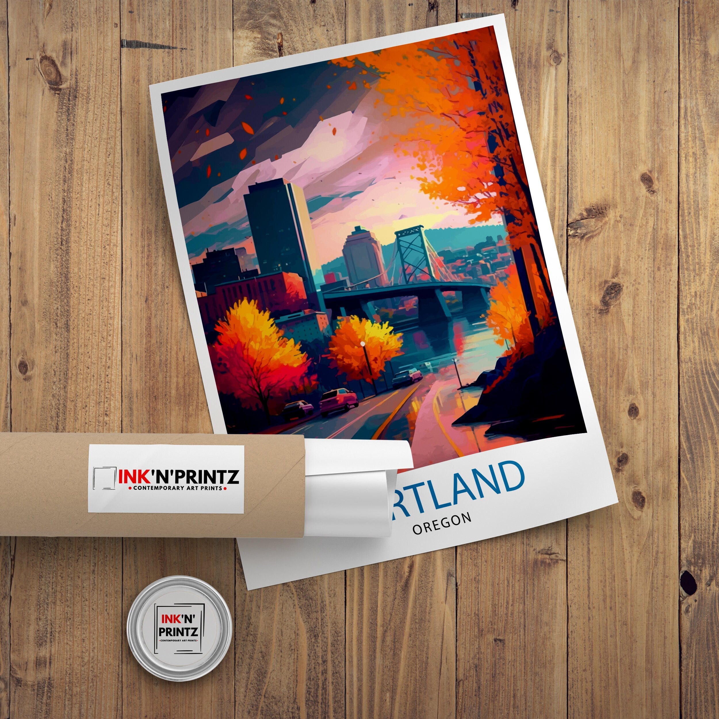 Portland Oregon Travel Print| Portland Wall Decor Portland Home Living Decor Portland Oregon Illustration Travel Poster Gift for Portland