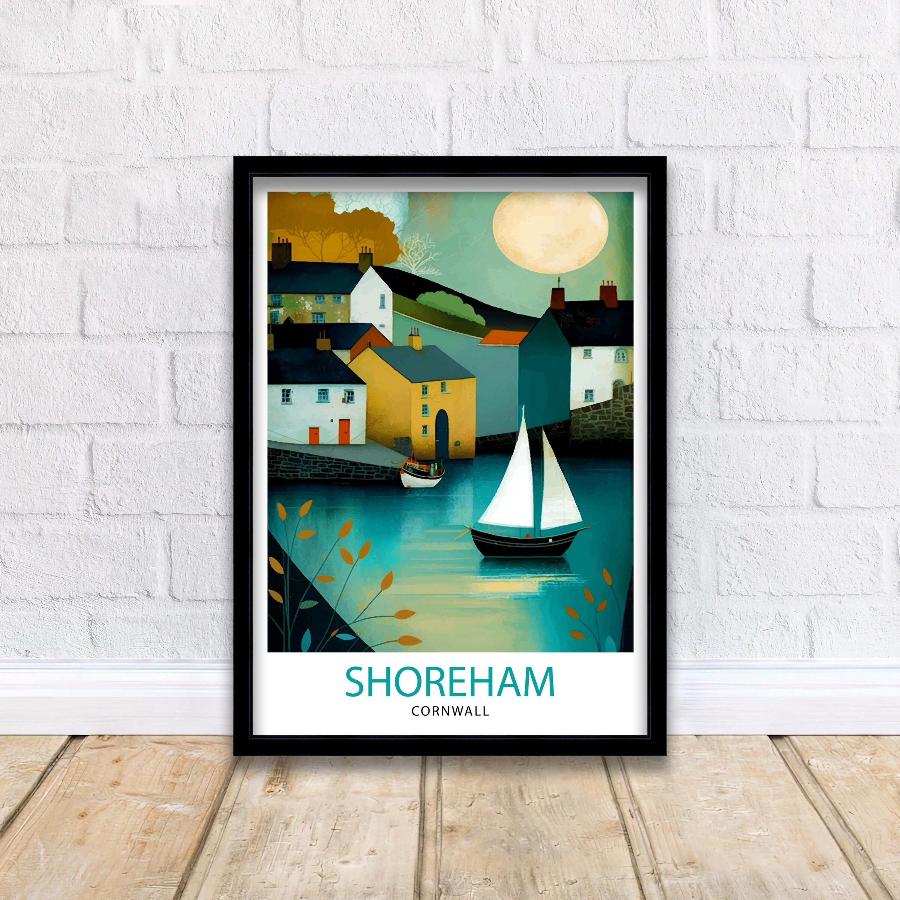 Shoreham Harbour Travel Print Shoreham Harbour Wall Decor Shoreham Harbour Poster Coastal Travel Prints Shoreham Harbour Art Print Shoreham