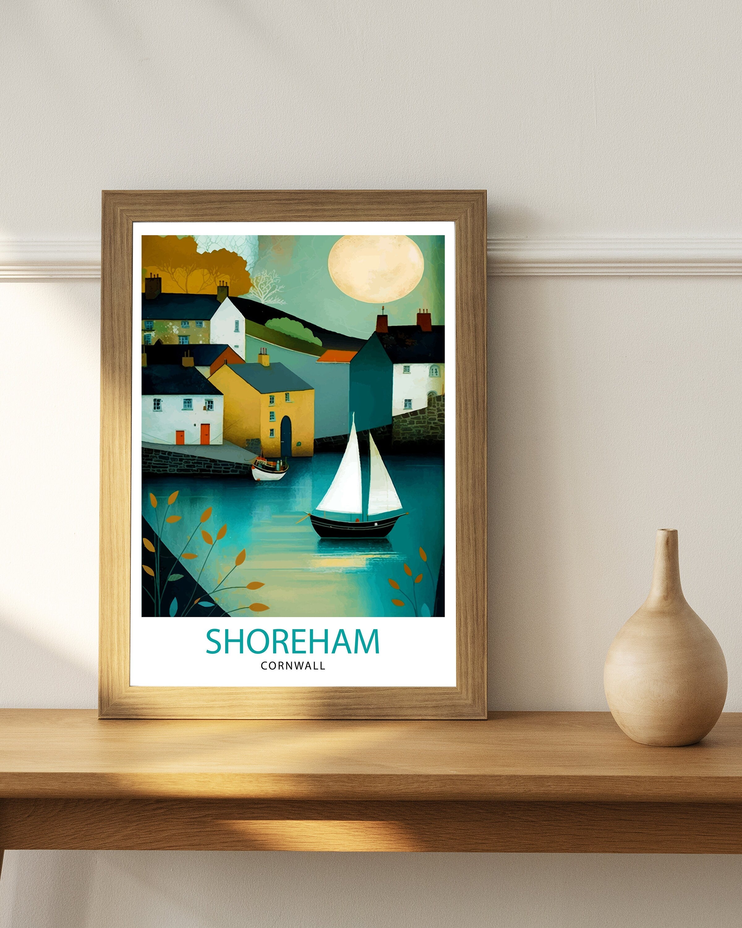Shoreham Harbour Travel Print Shoreham Harbour Wall Decor Shoreham Harbour Poster Coastal Travel Prints Shoreham Harbour Art Print Shoreham