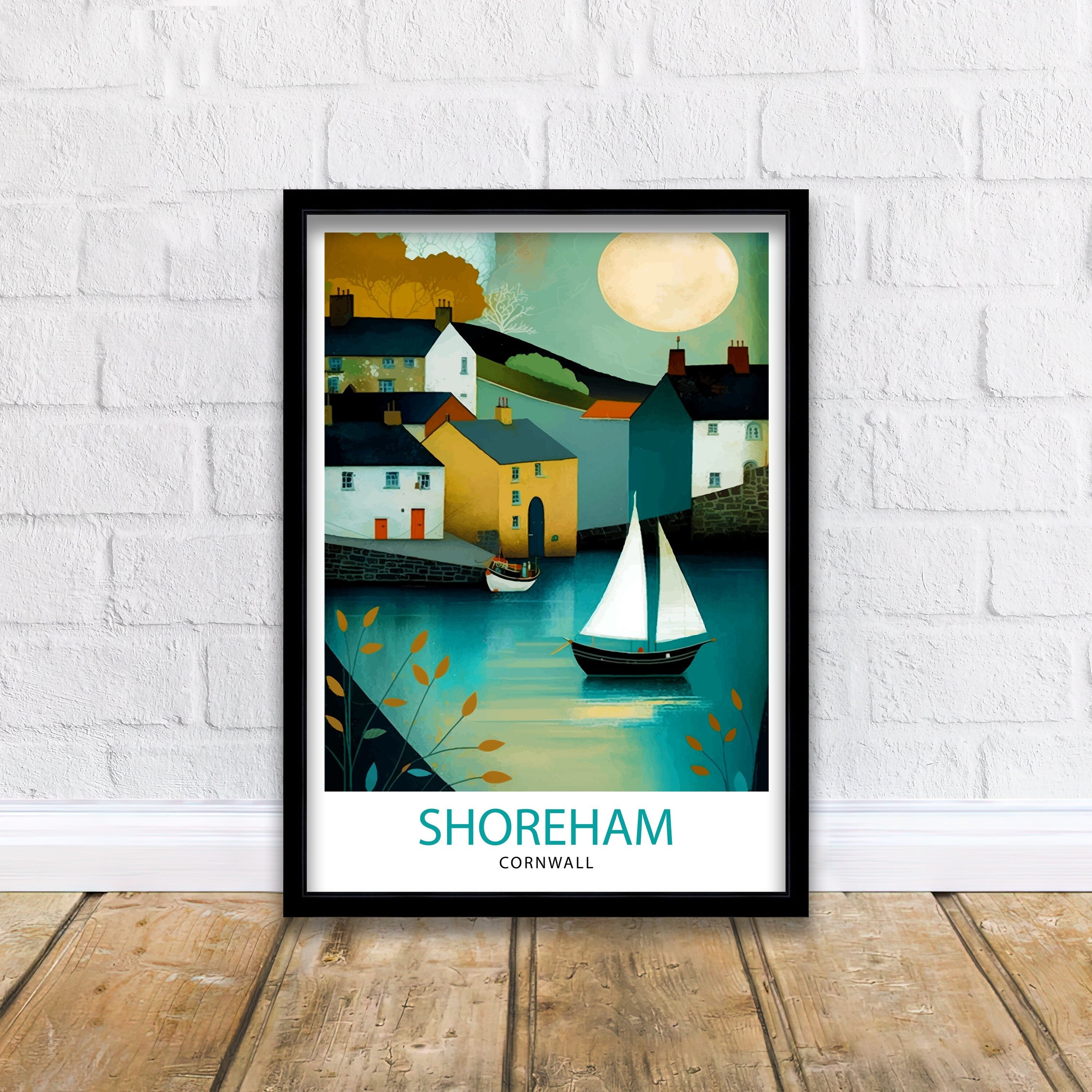 Shoreham Harbour Travel Print Shoreham Harbour Wall Decor Shoreham Harbour Poster Coastal Travel Prints Shoreham Harbour Art Print Shoreham