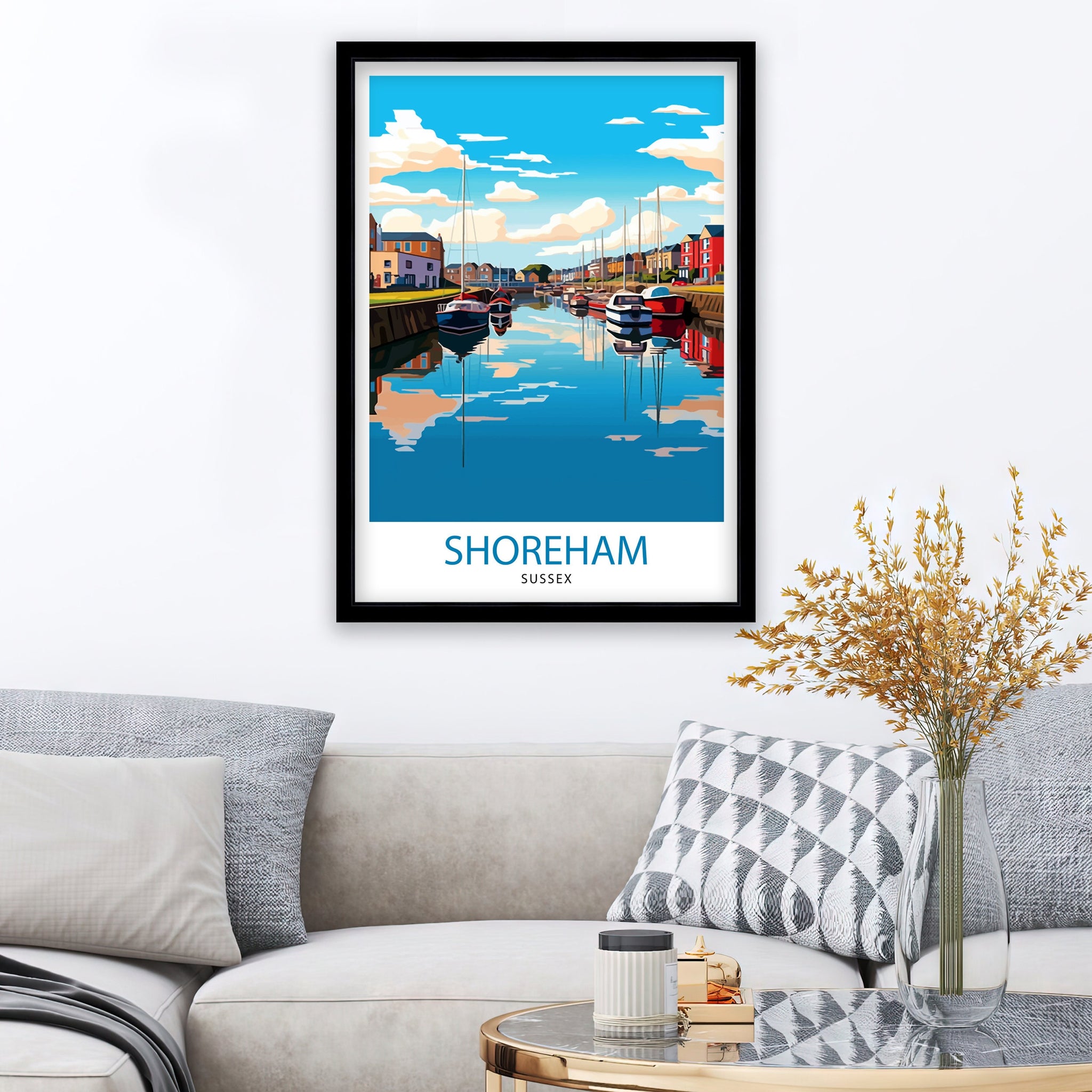 Shoreham Harbour Travel Print Shoreham Harbour Wall Decor Shoreham Harbour Poster Coastal Travel Prints Shoreham Harbour Art Print Shoreham