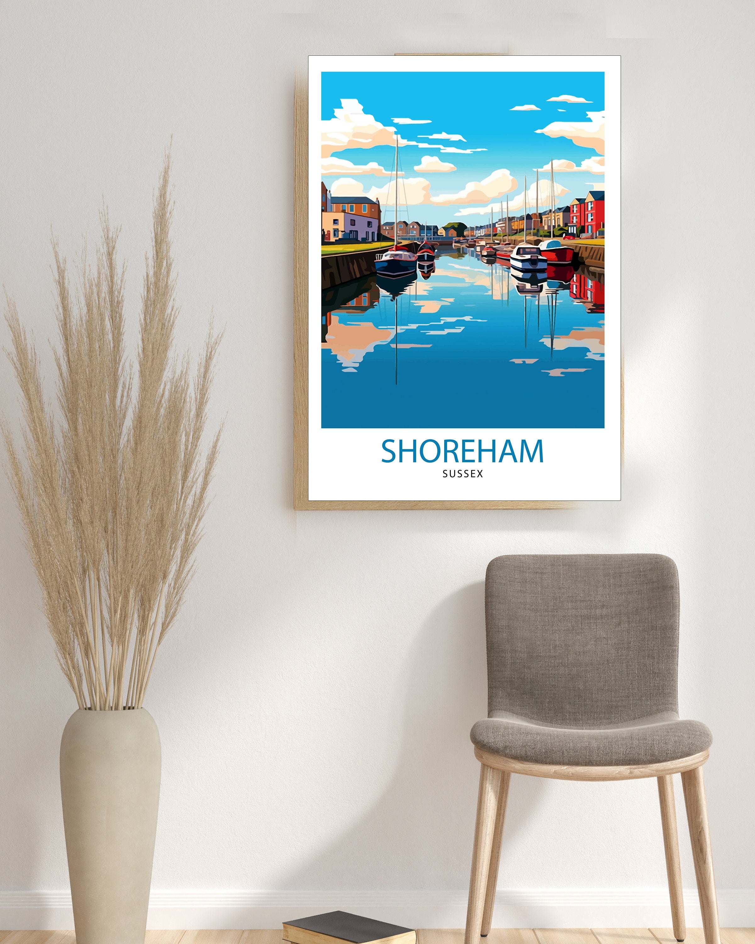 Shoreham Harbour Travel Print Shoreham Harbour Wall Decor Shoreham Harbour Poster Coastal Travel Prints Shoreham Harbour Art Print Shoreham