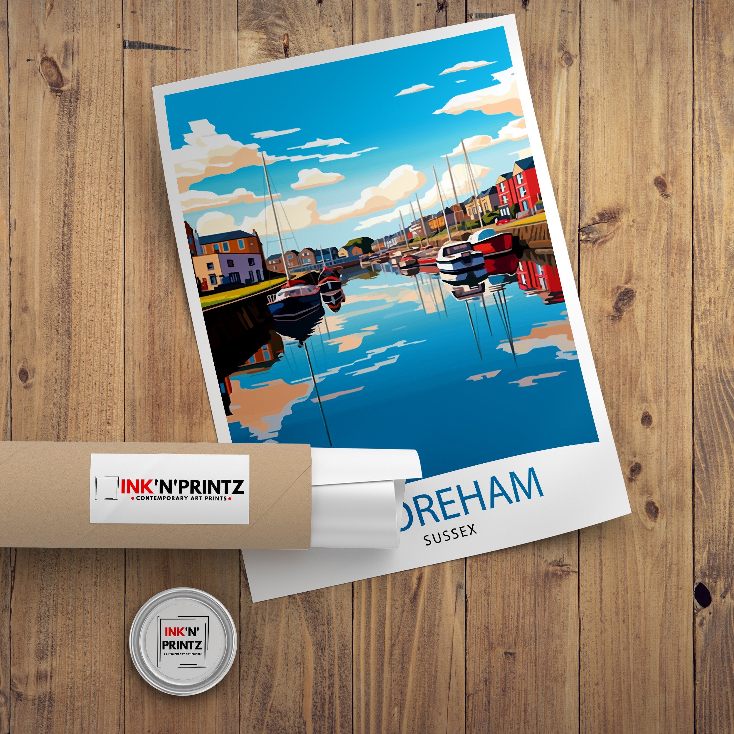 Shoreham Harbour Travel Print Shoreham Harbour Wall Decor Shoreham Harbour Poster Coastal Travel Prints Shoreham Harbour Art Print Shoreham