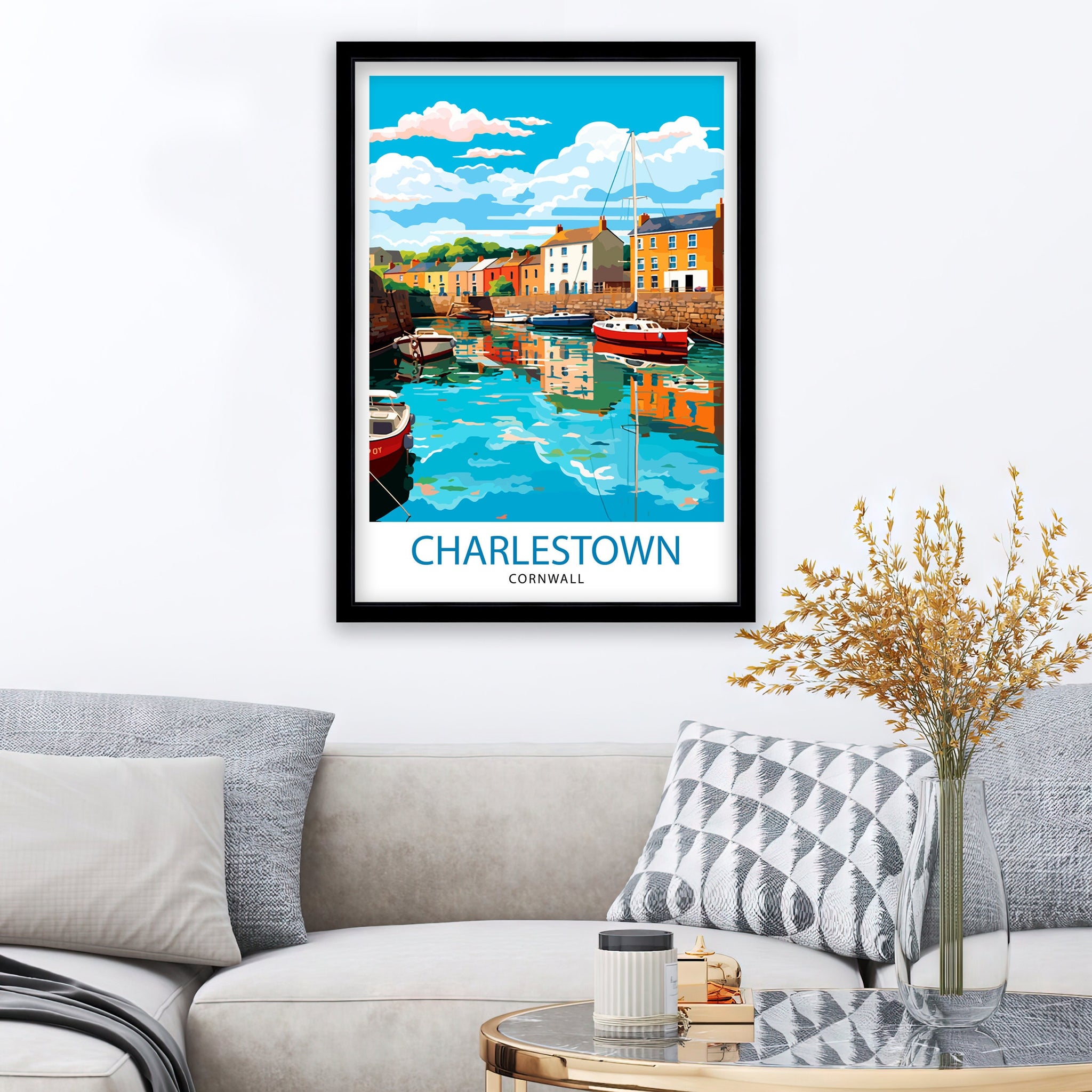 Charlestown Harbour Cornwall Travel Print Cornwall Wall Decor Charlestown Poster Cornwall Travel Prints Charlestown Art Print Charlestown