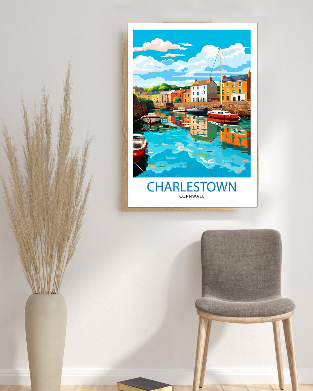 Charlestown Harbour Cornwall Travel Poster Cornwall