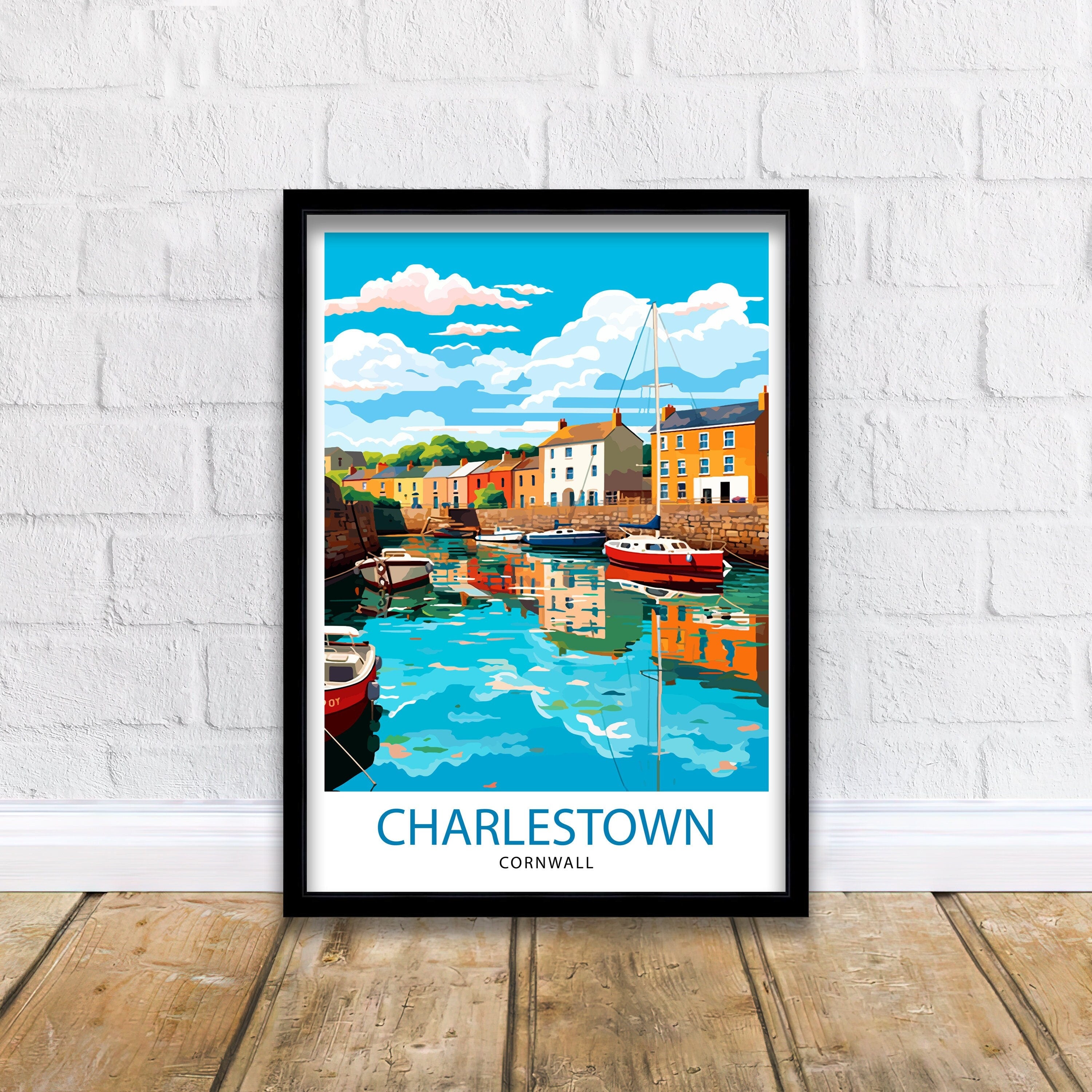 Charlestown Harbour Cornwall Travel Print Cornwall Wall Decor Charlestown Poster Cornwall Travel Prints Charlestown Art Print Charlestown