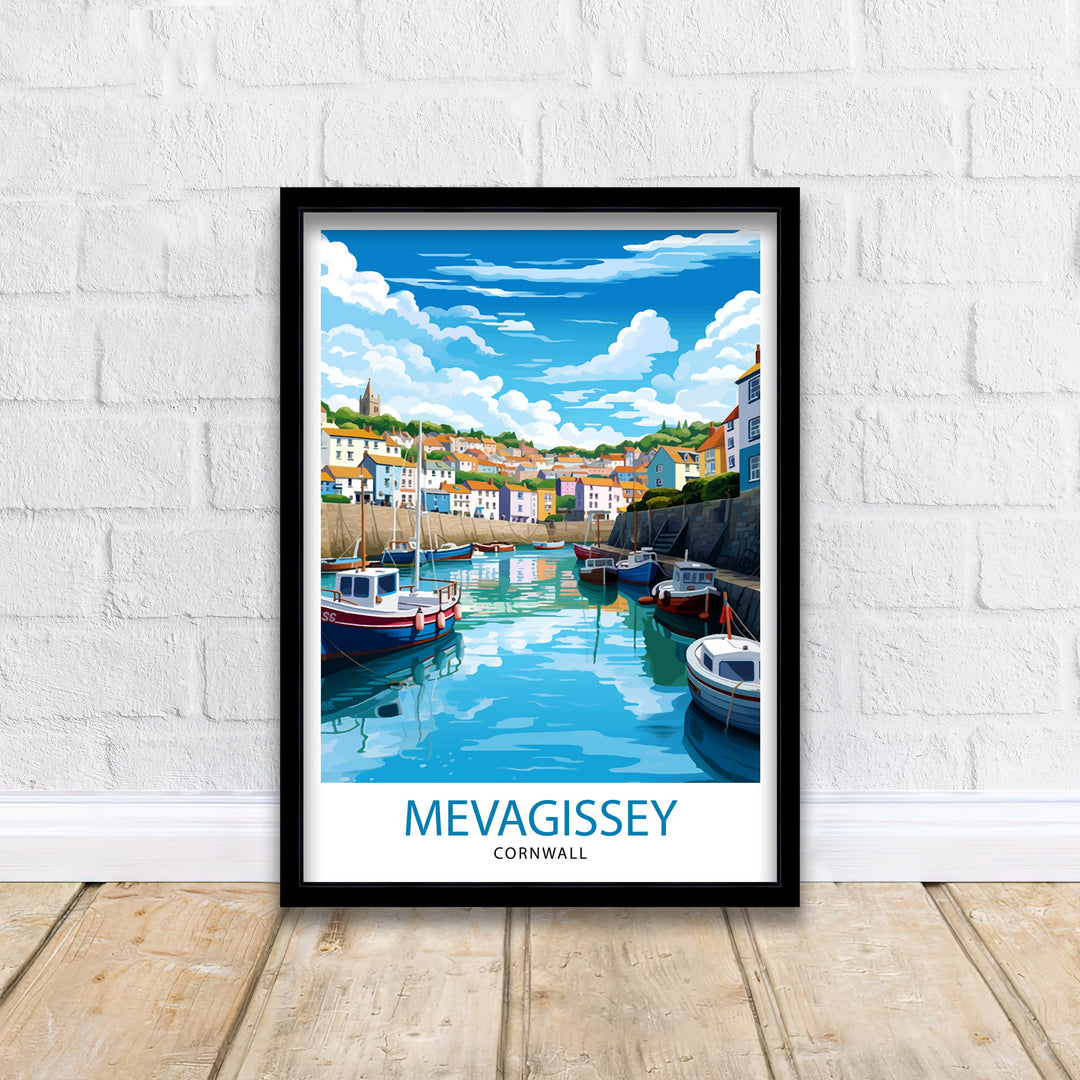 Mevagissey Cornwall Travel Poster Mevagissey