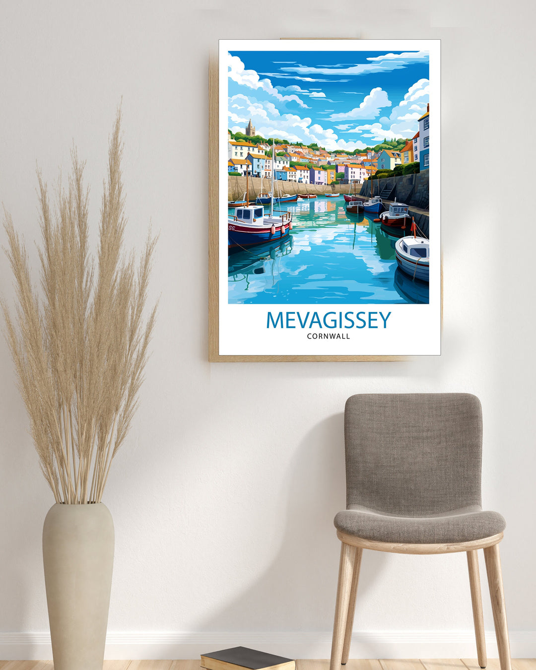 Mevagissey Cornwall Travel Poster Mevagissey