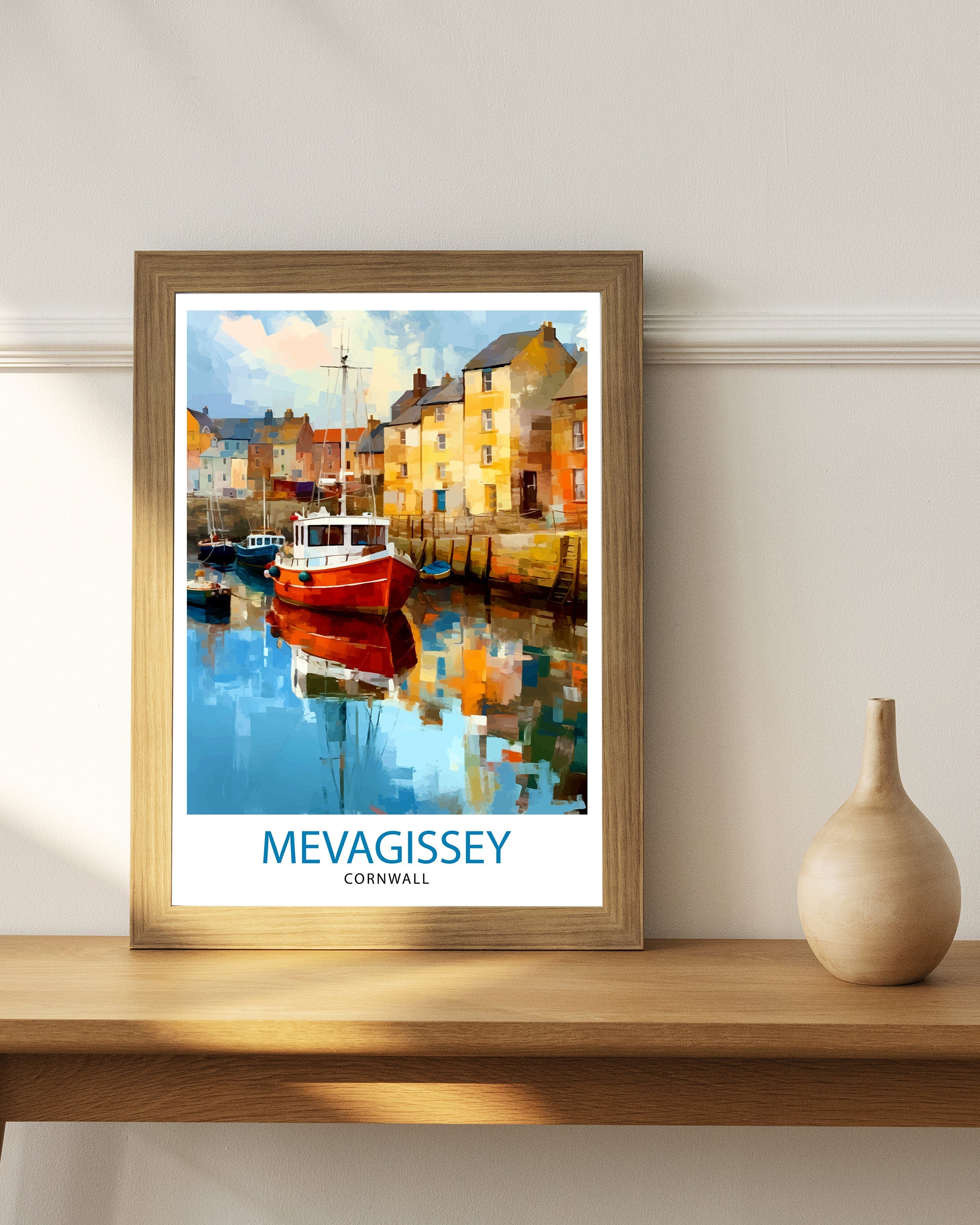 Mevagissey Cornwall Travel Print Mevagissey Wall Decor Mevagissey Poster Cornwall Travel Prints Mevagissey Art Print Mevagissey Illustration