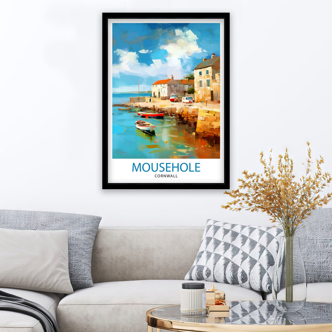 Mousehole Cornwall Travel Poster Mousehole