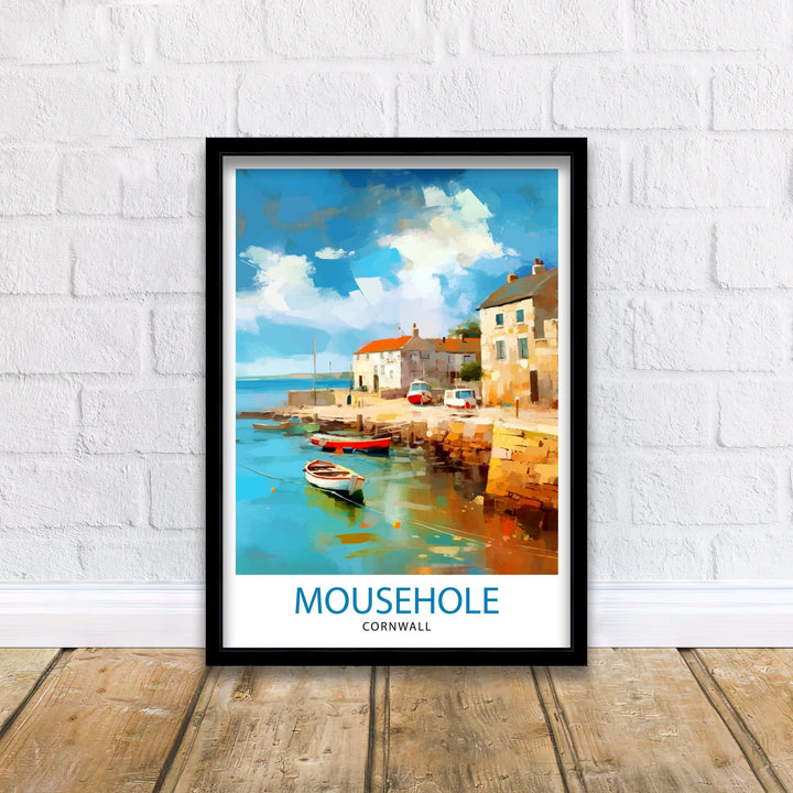 Mousehole Cornwall Travel Poster Mousehole