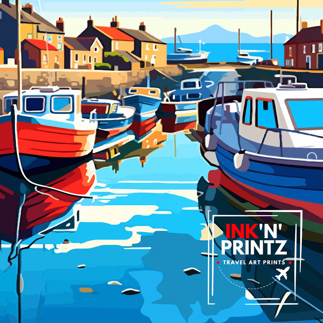 Newlyn Harbour Cornwall Travel Poster Newlyn