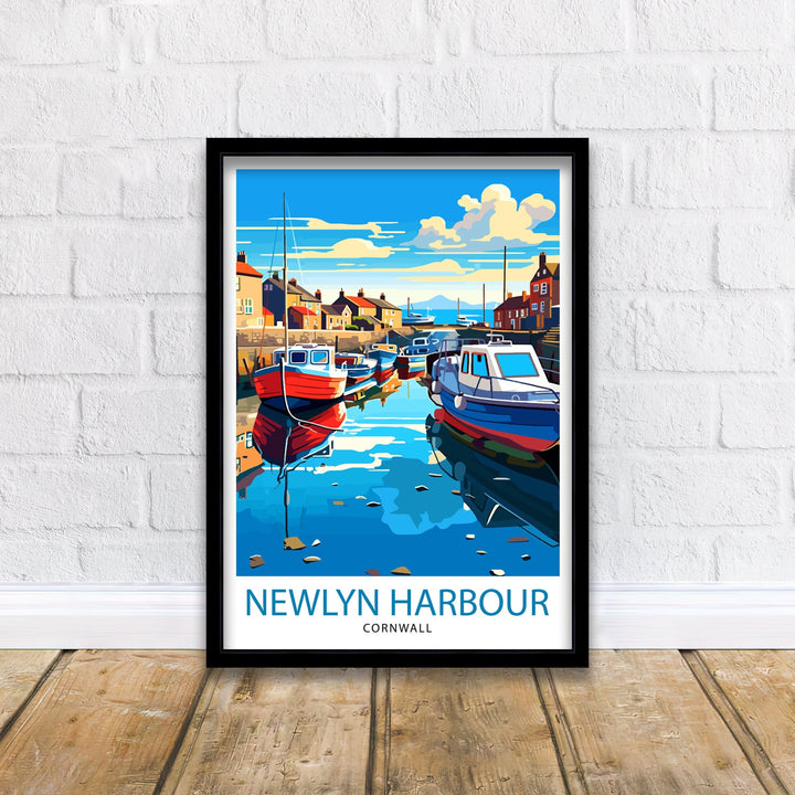 Newlyn Harbour Cornwall Travel Poster Newlyn