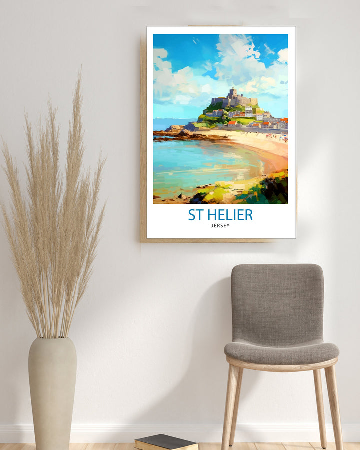 St. Helier Jersey Travel Poster St. Helier