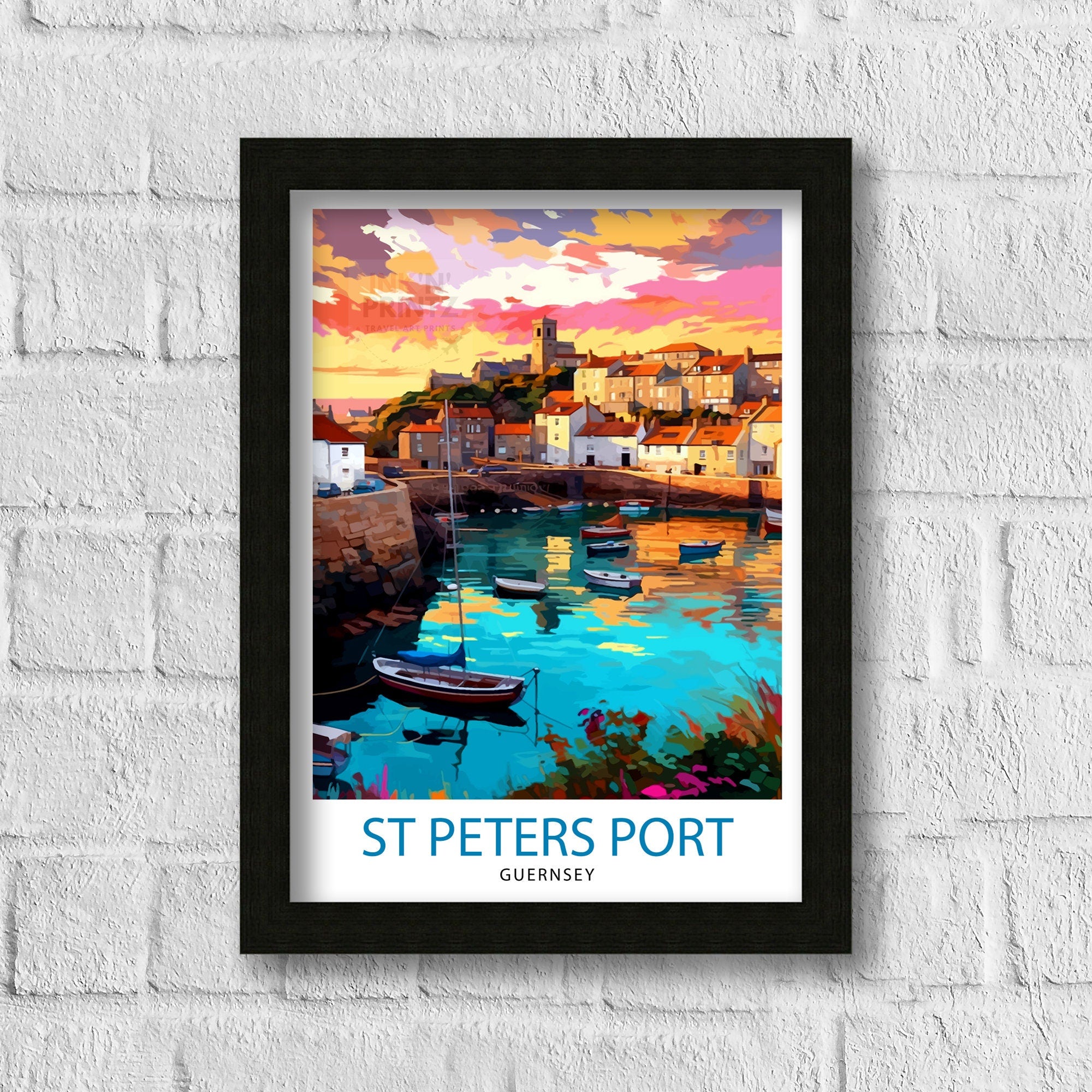 St. Peter Port Guernsey Print | Channel Islands Travel Poster