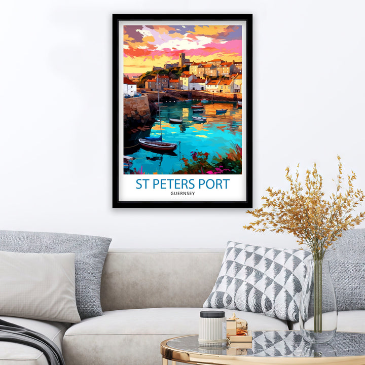 St. Peter Port Guernsey Travel Poster Guernsey