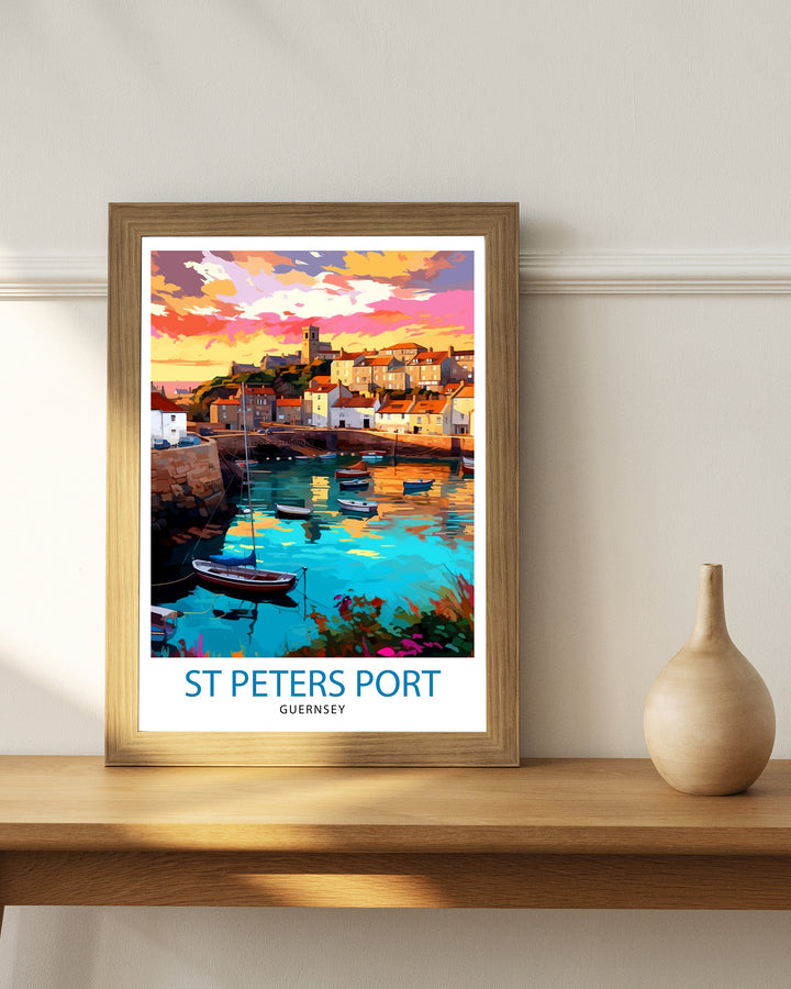 St. Peter Port Guernsey Travel Poster Guernsey