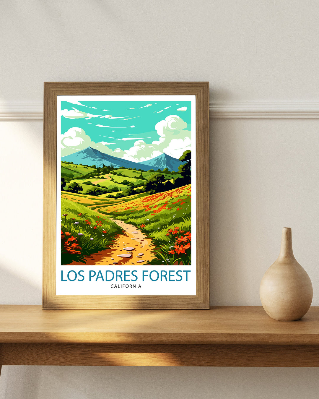 Los Padres National Forest Travel Print| National Forest Wall Decor Forest Home Living Decor Nature Illustration Travel Poster Gift