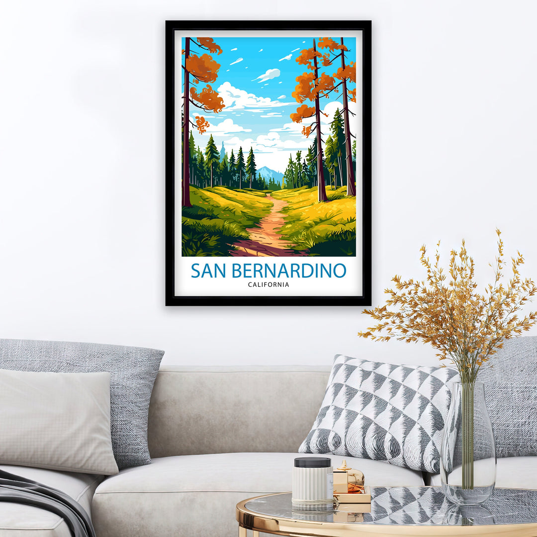 San Bernardino Travel Print San Bernardino Wall Decor San Bernardino Poster California Travel Prints San Bernardino Art Print San Bernardino