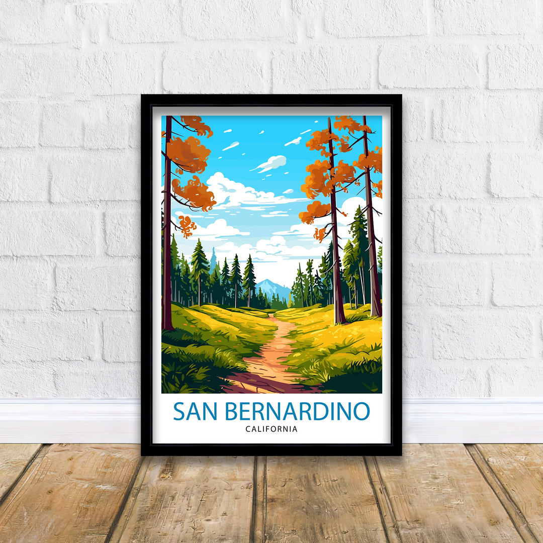 San Bernardino Travel Print San Bernardino Wall Decor San Bernardino Poster California Travel Prints San Bernardino Art Print San Bernardino