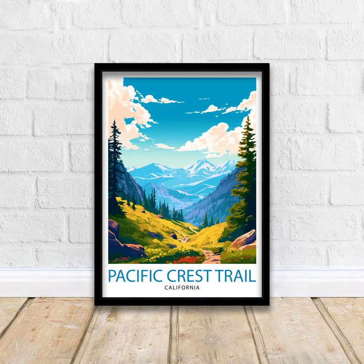 Pacific Crest Trail California Travel Print| Wall Decor California Hiking Print Wilderness Landscape Poster Outdoor Adventure Art Gift