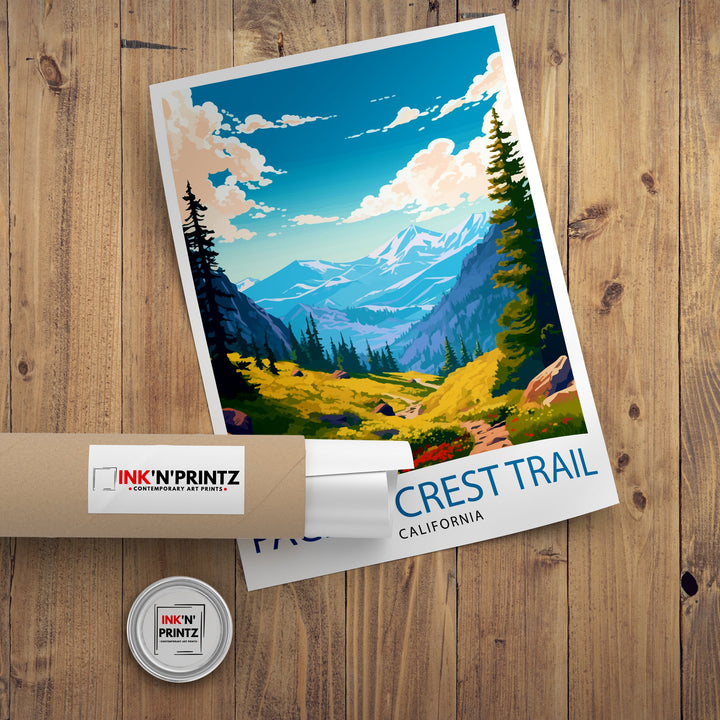 Pacific Crest Trail California Travel Print| Wall Decor California Hiking Print Wilderness Landscape Poster Outdoor Adventure Art Gift