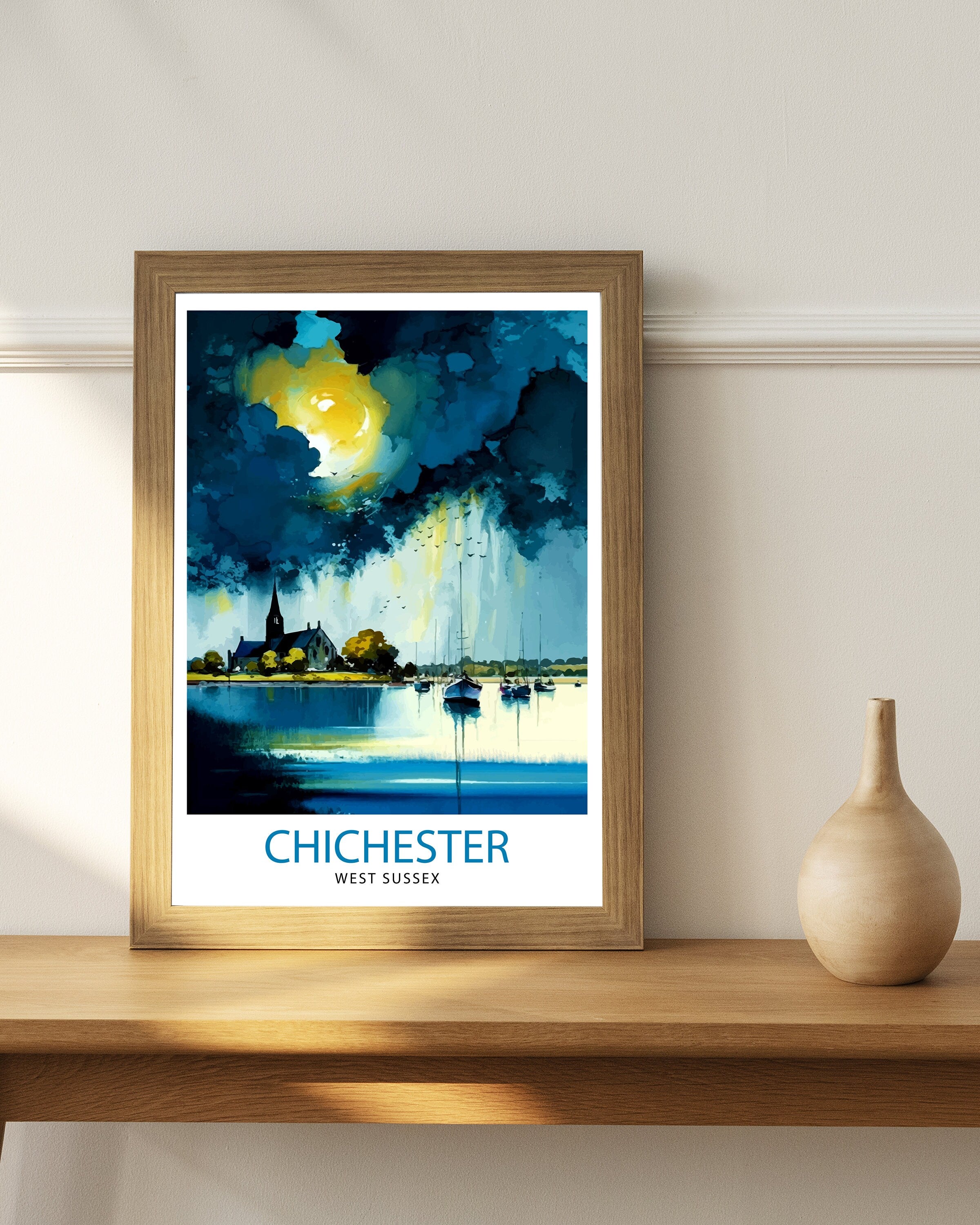 Chichester Harbour Travel Print Chichester Harbour Wall Decor Chichester Harbour Poster Coastal Travel Prints Chichester Harbour Art Print
