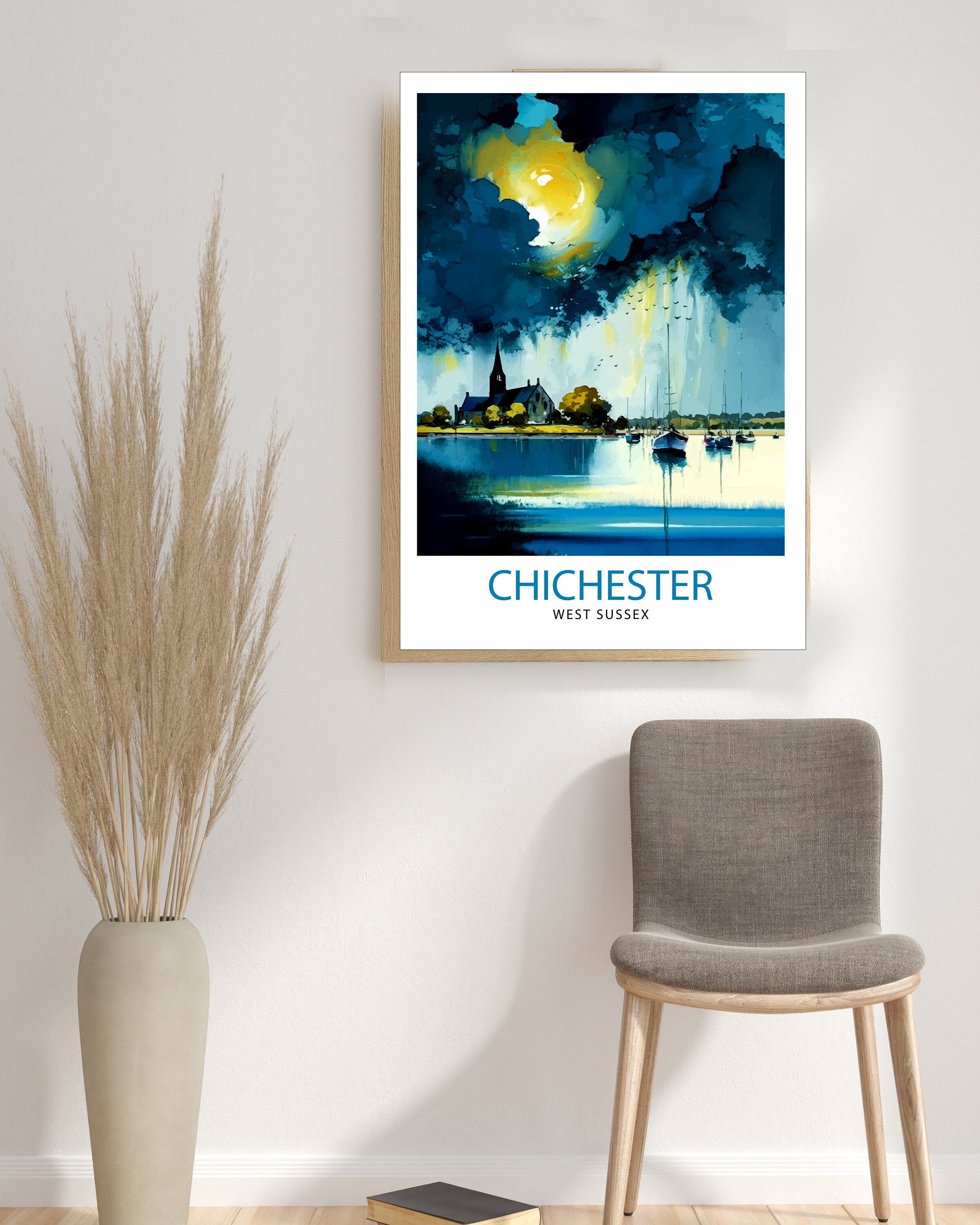 Chichester Harbour Travel Print Chichester Harbour Wall Decor Chichester Harbour Poster Coastal Travel Prints Chichester Harbour Art Print