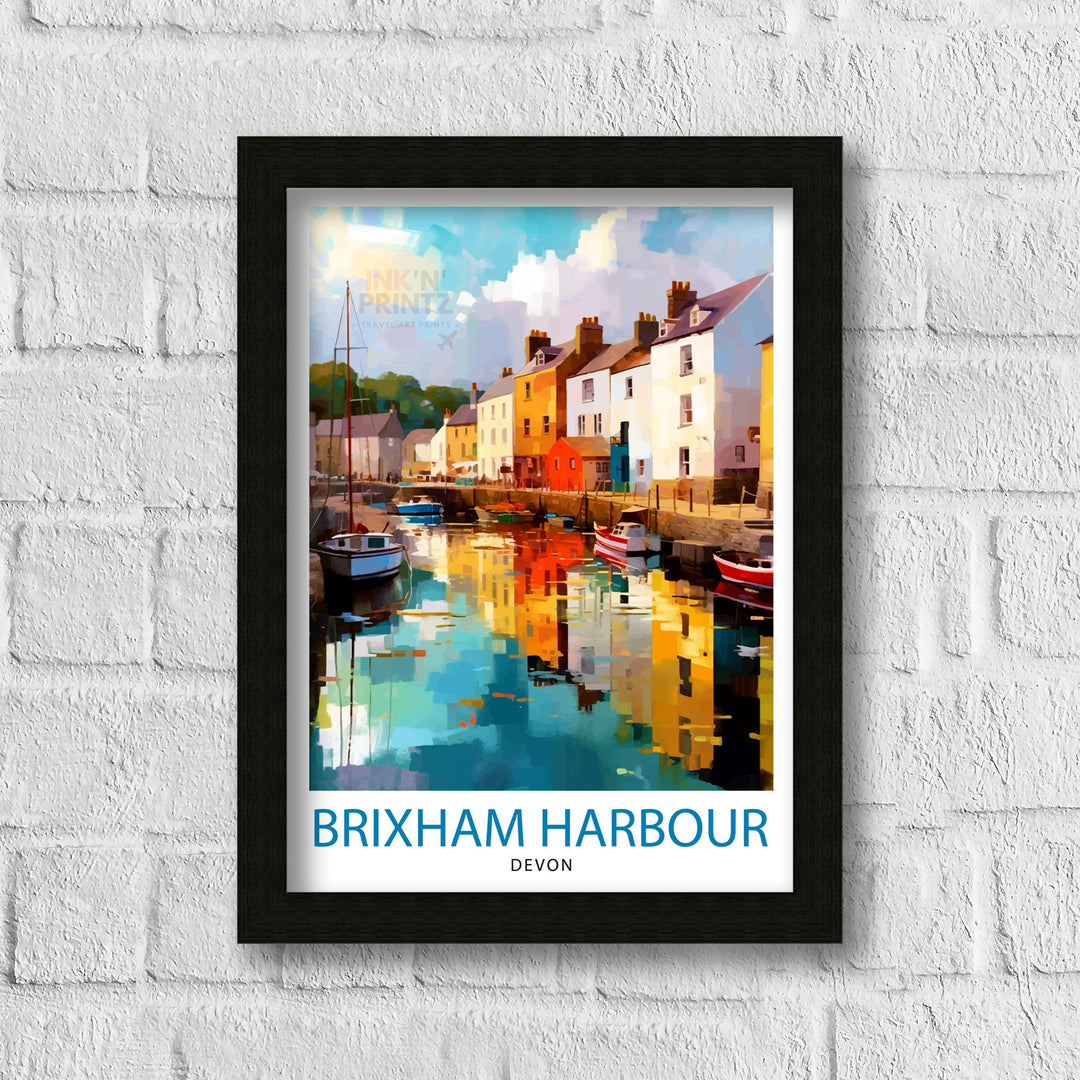 Brixham Harbour Travel Poster Brixham