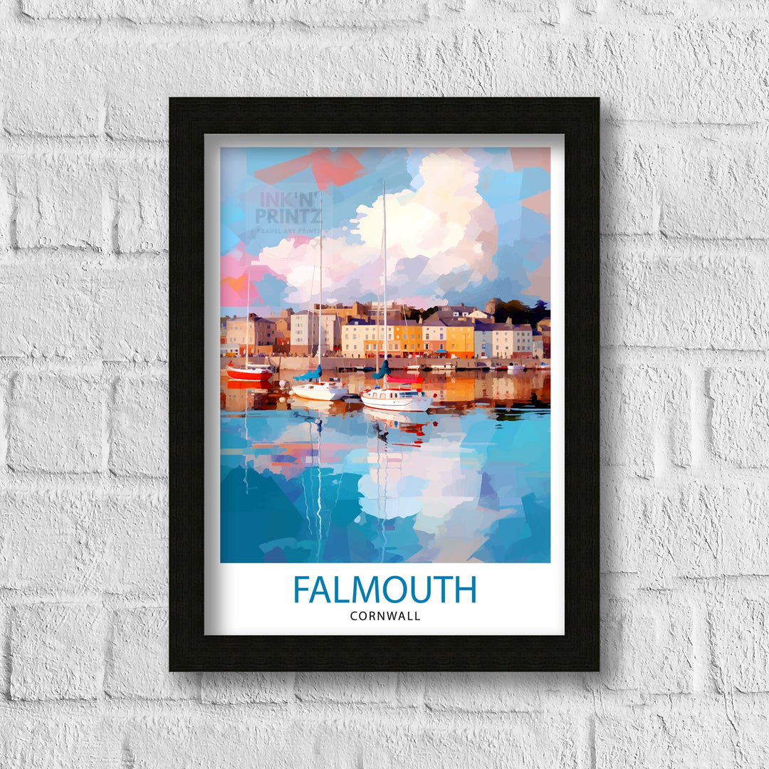 Falmouth Harbour Travel Poster Falmouth