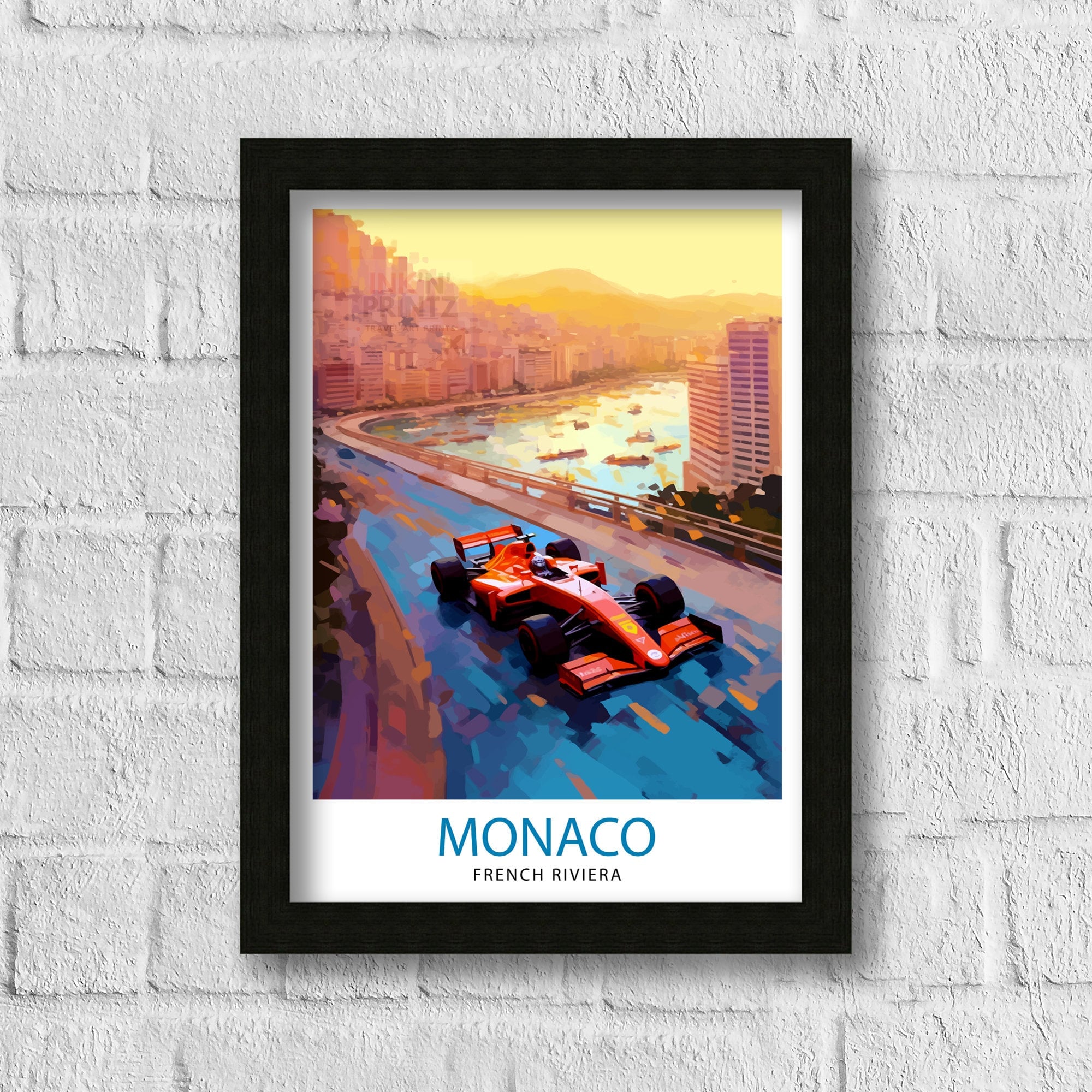 Monaco Grand Travel Print Monaco Wall Decor Grand Prix Poster Motor racing Travel Prints Monaco Art Print Racing Illustration Monaco