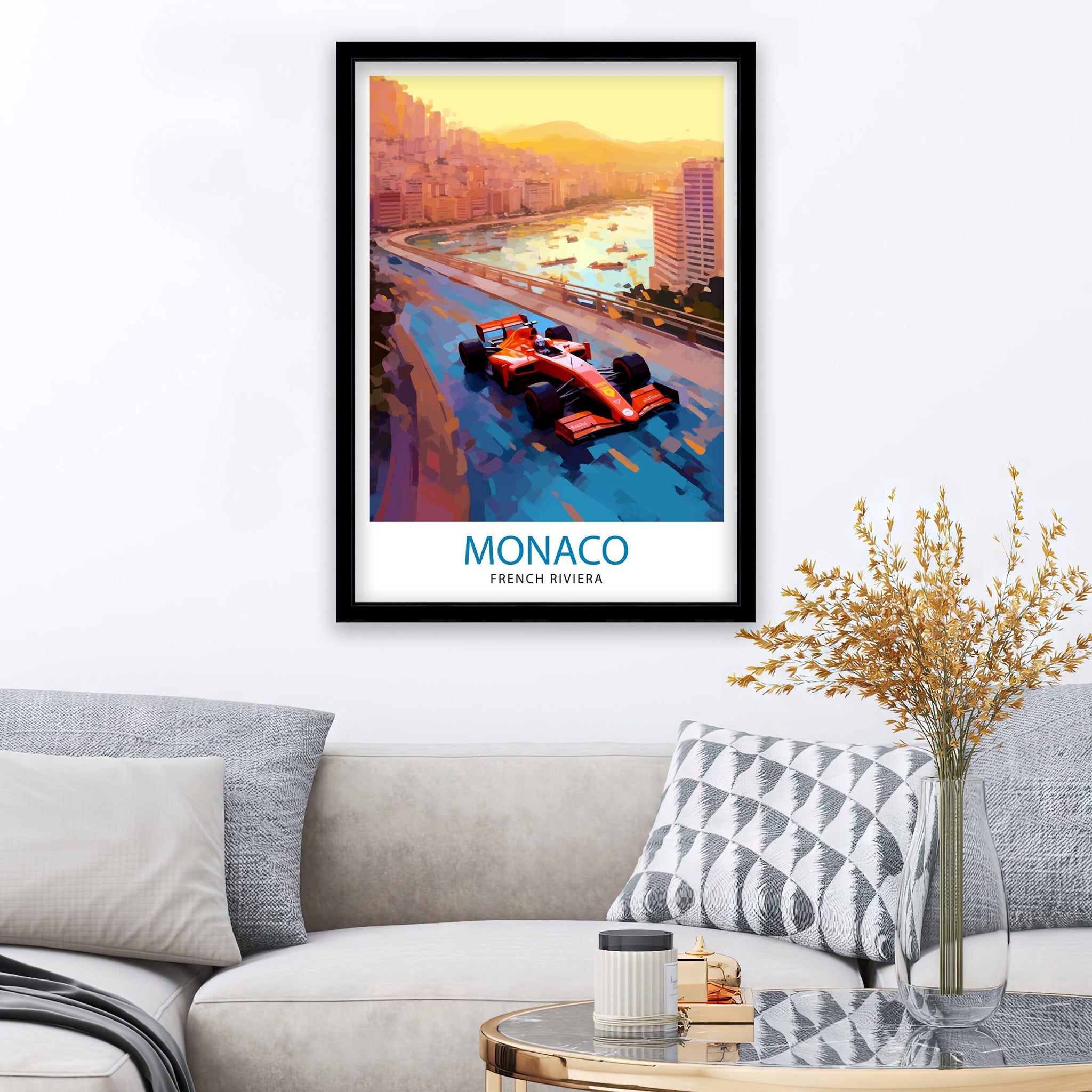 Monaco Grand Travel Print Monaco Wall Decor Grand Prix Poster Motor racing Travel Prints Monaco Art Print Racing Illustration Monaco