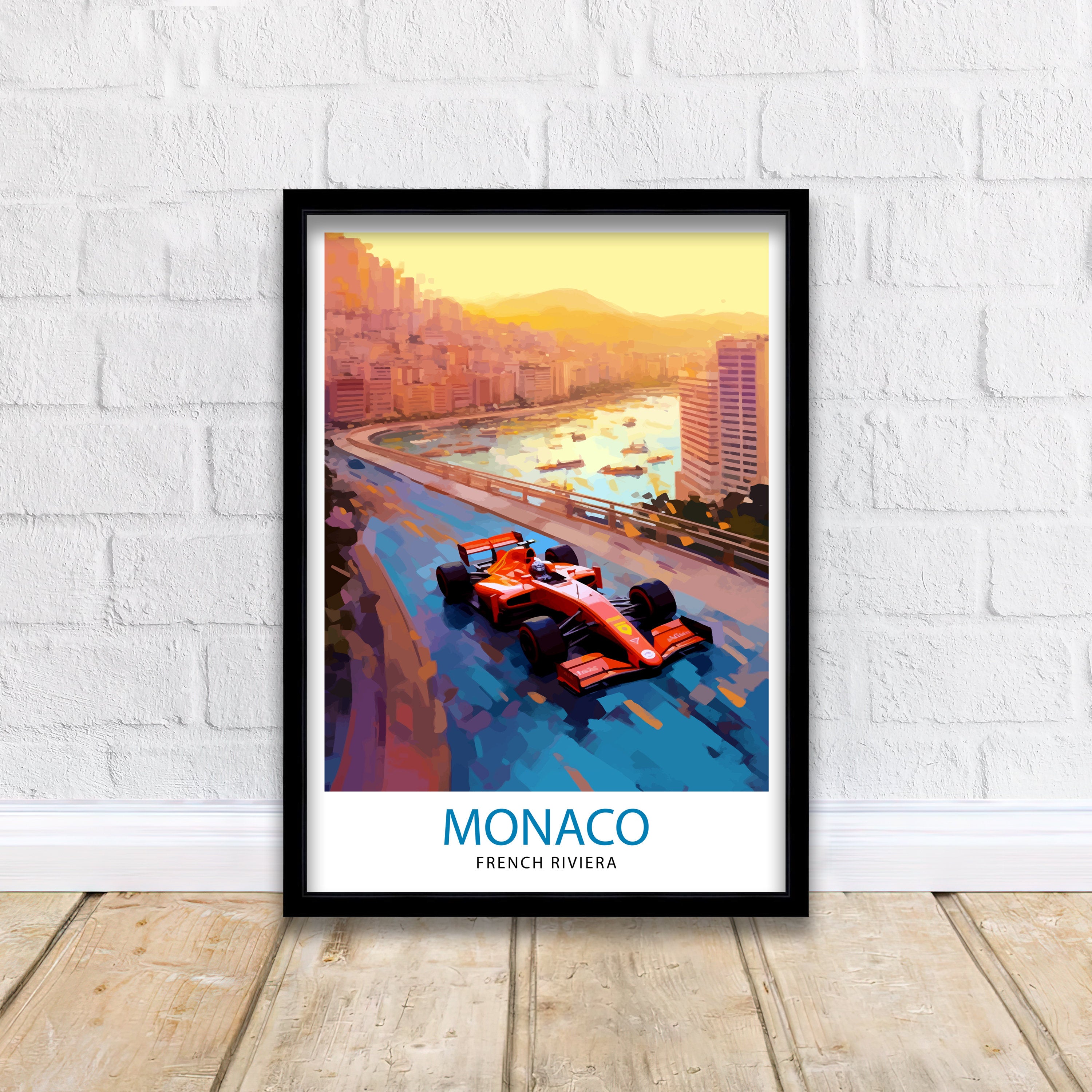 Monaco Grand Travel Print Monaco Wall Decor Grand Prix Poster Motor racing Travel Prints Monaco Art Print Racing Illustration Monaco