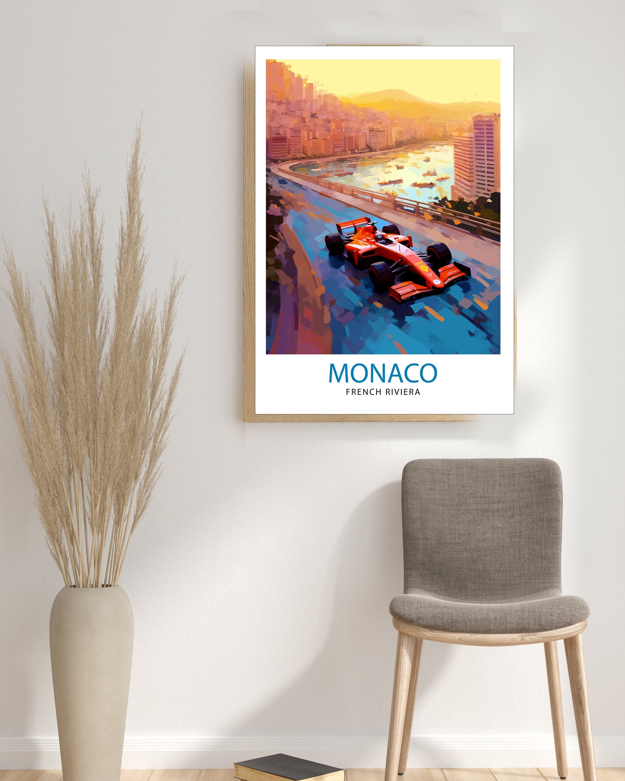 Monaco Grand Travel Print Monaco Wall Decor Grand Prix Poster Motor racing Travel Prints Monaco Art Print Racing Illustration Monaco