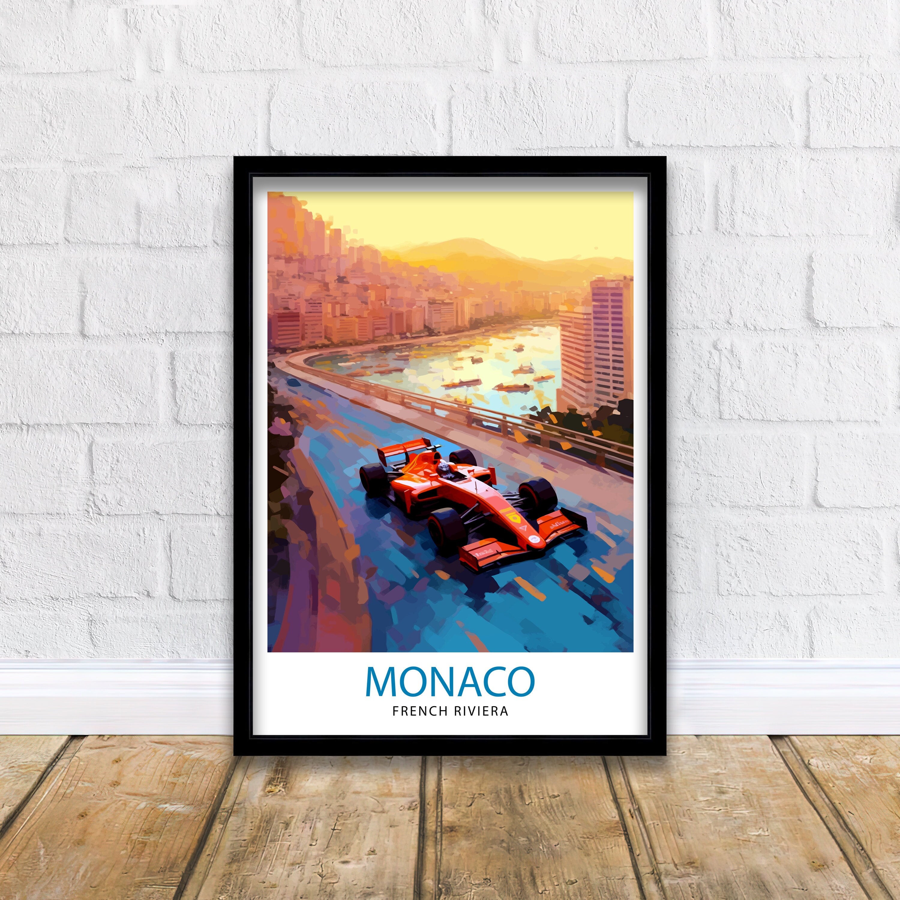 Monaco Grand Travel Print Monaco Wall Decor Grand Prix Poster Motor racing Travel Prints Monaco Art Print Racing Illustration Monaco