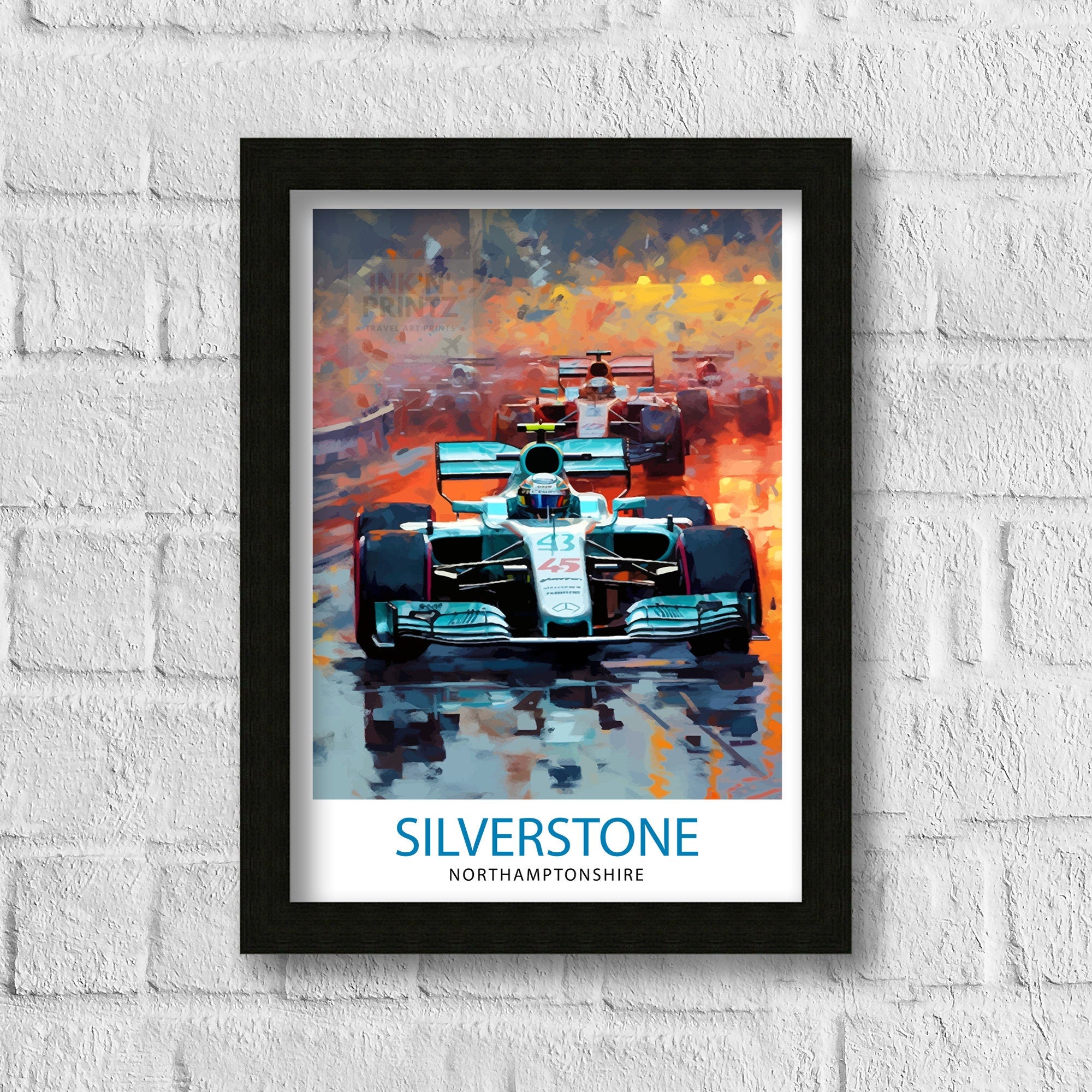 Silverstone Travel Print Wall Decor Silverstone Circuit Poster Motorsport Travel Prints Art Print Racing Illustration