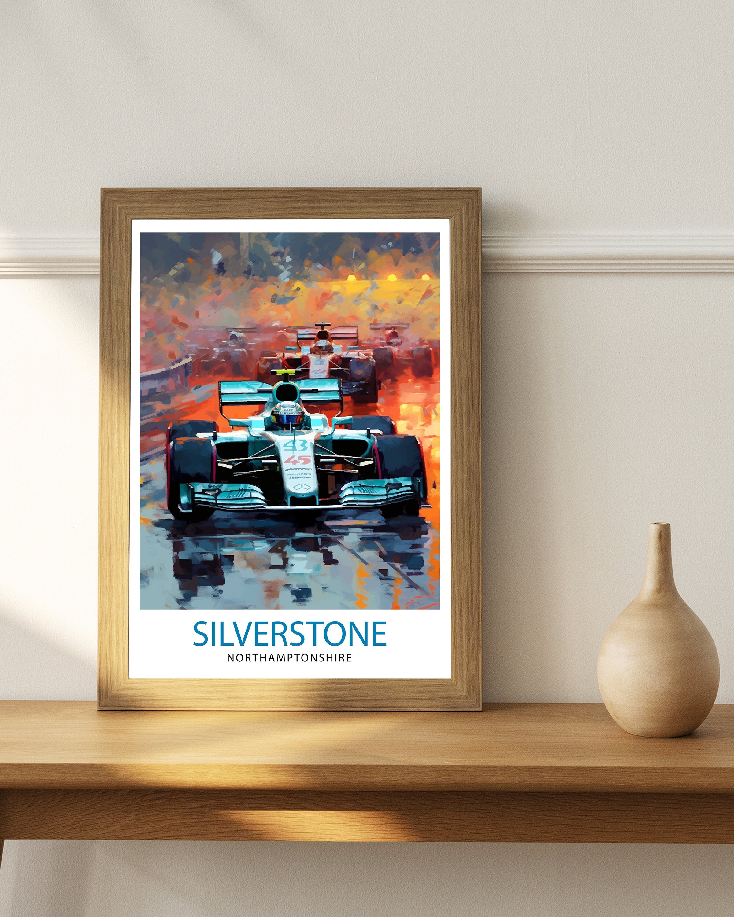 Silverstone Travel Print Wall Decor Silverstone Circuit Poster Motorsport Travel Prints Art Print Racing Illustration
