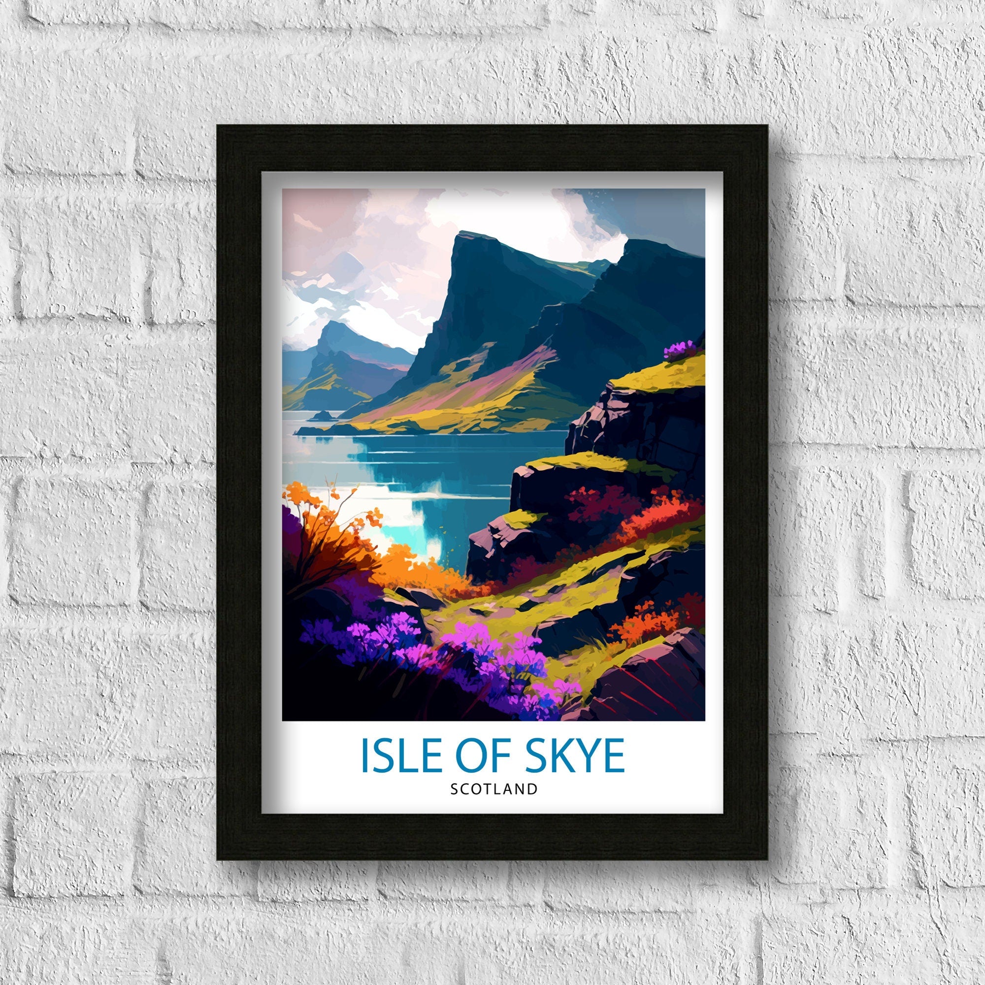 Isle of Skye Travel Print Skye Wall Decor Skye Home Living Decor, Isle of Skye Illustration Travel Poster Gift for Skye Scotland Home Decor